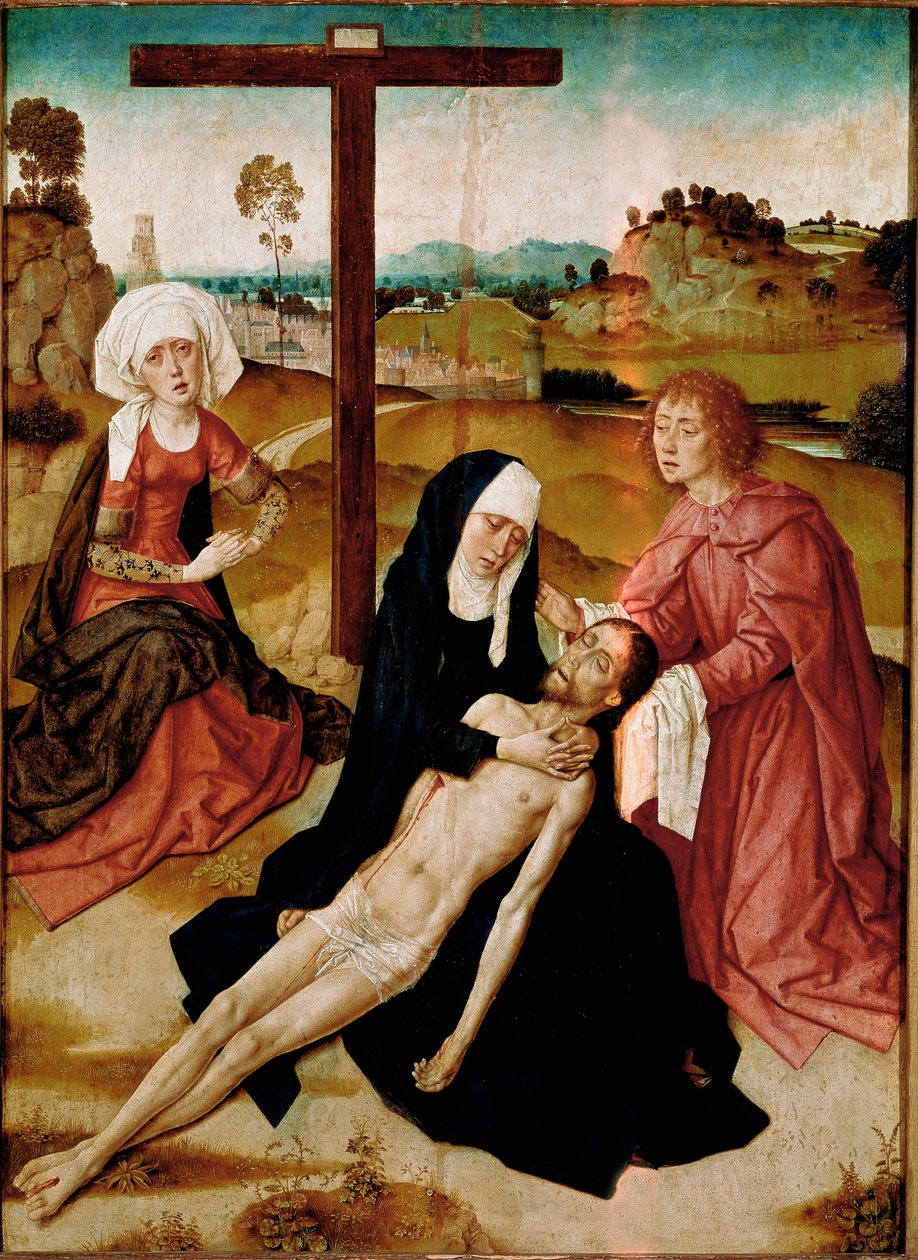 The Deploration of Christ Maleri på træ af Dirck (Dieric, Dirk) Bouts the Old (den Ældste) (1410-1475) af Dirck Bouts