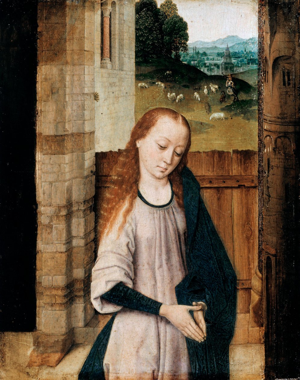 ""Jomfru i tilbedelse"" (Jomfru i tilbedelse) Maleri af Dirk Bouts (1410/20-1475) af Dirck Bouts