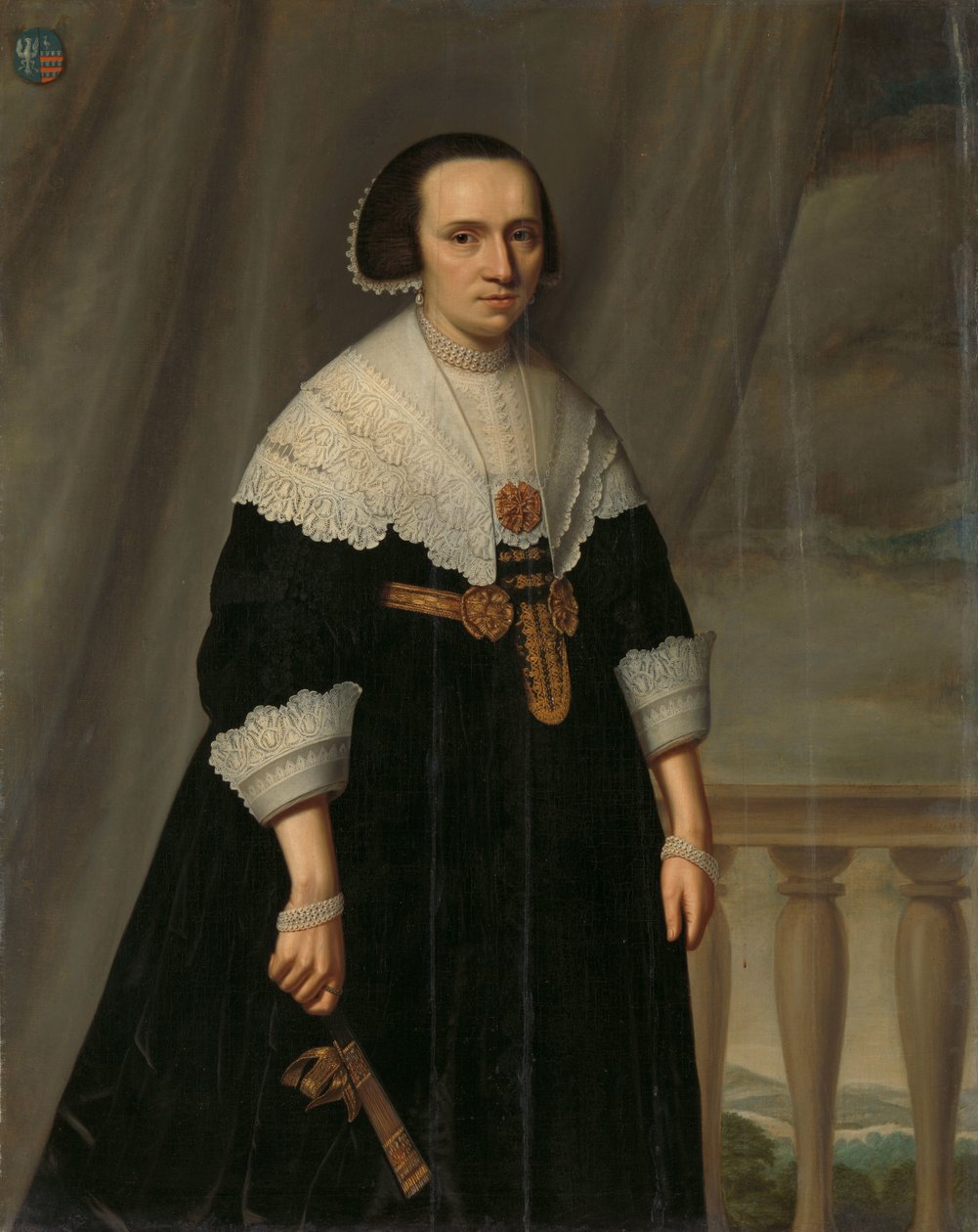 Portræt af Machteld Bas (- 1681) af Dirck Dircksz. van Santvoort (manner of)