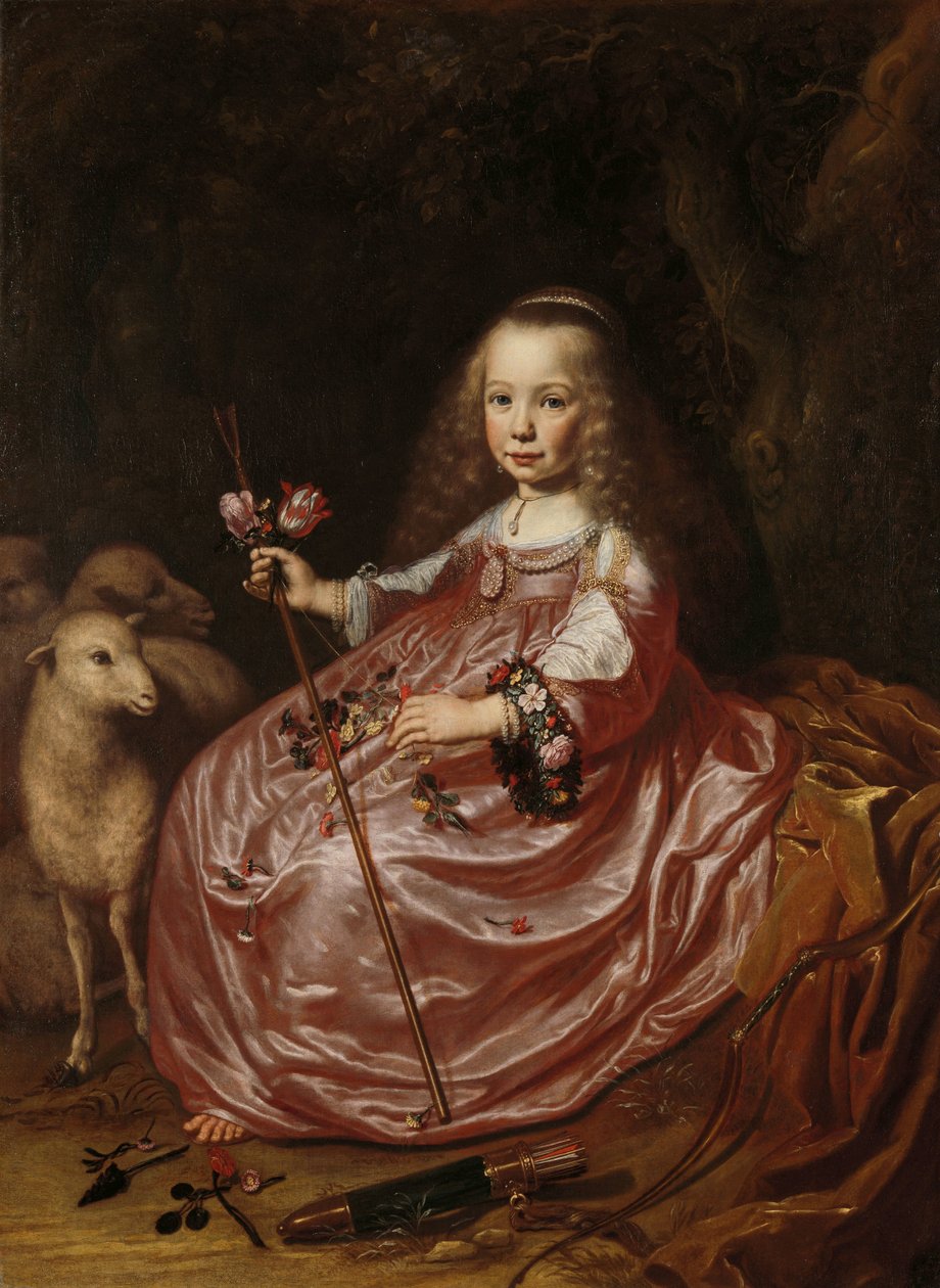 Portræt af Clara Alewijn Clara Alewijn (1635-74(. datter af Abraham Alewijn og Geertruid Hooftman af Dirck Dircksz. van Santvoort