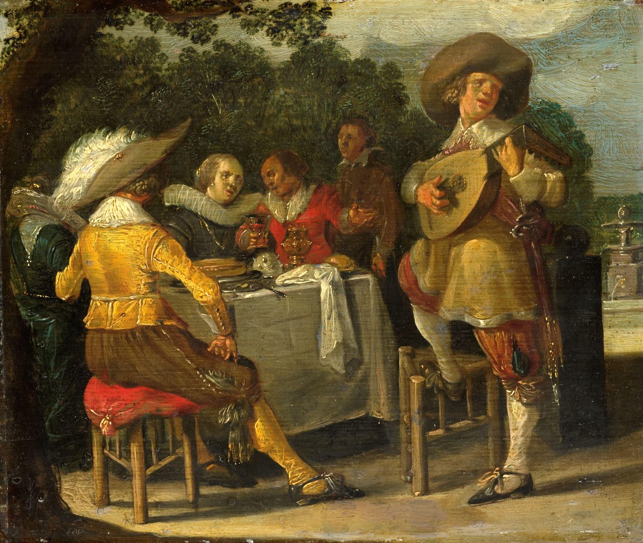En udendørs fest af Dirck Hals (attributed to)