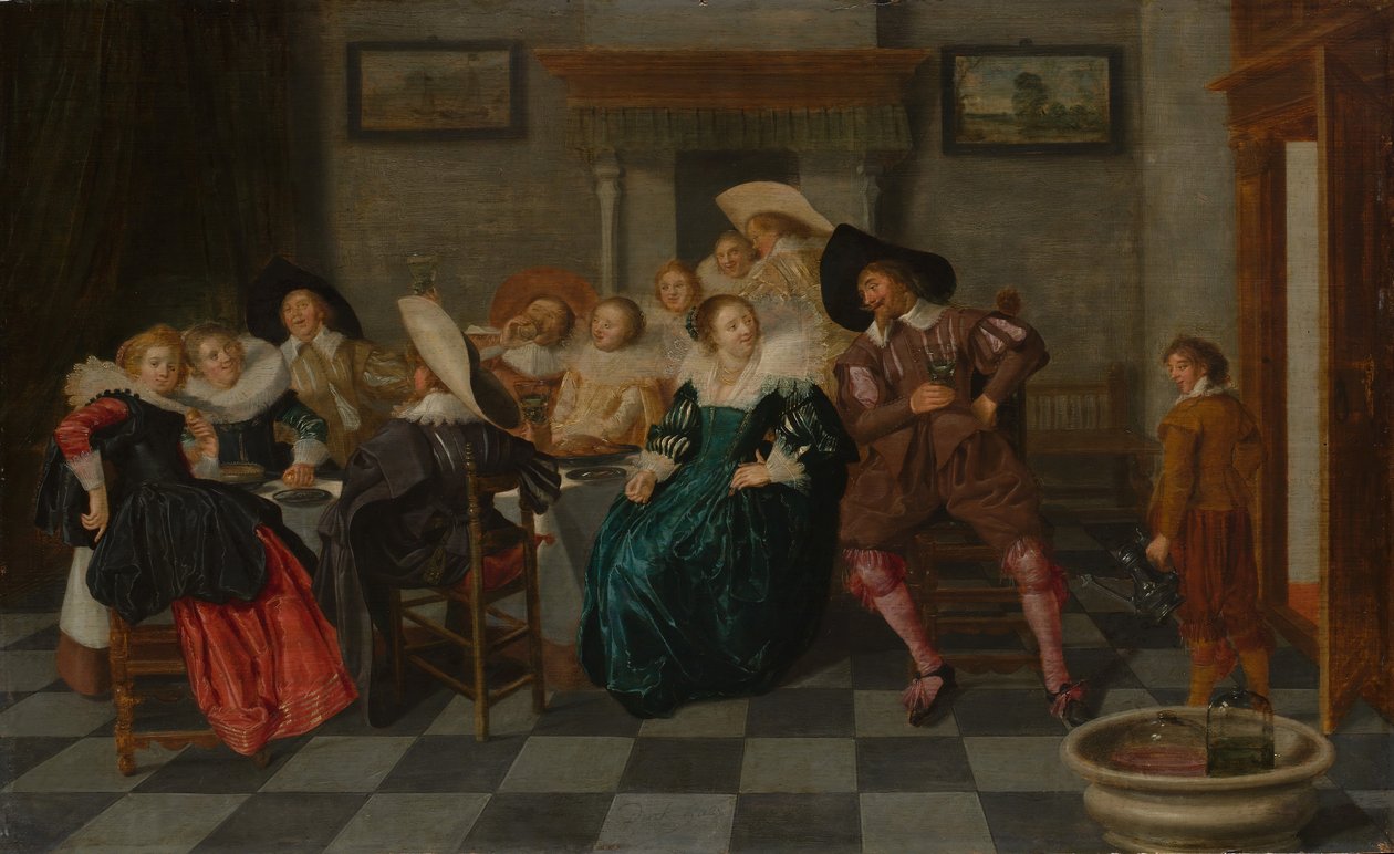 En banket, 1628. af Dirck Hals