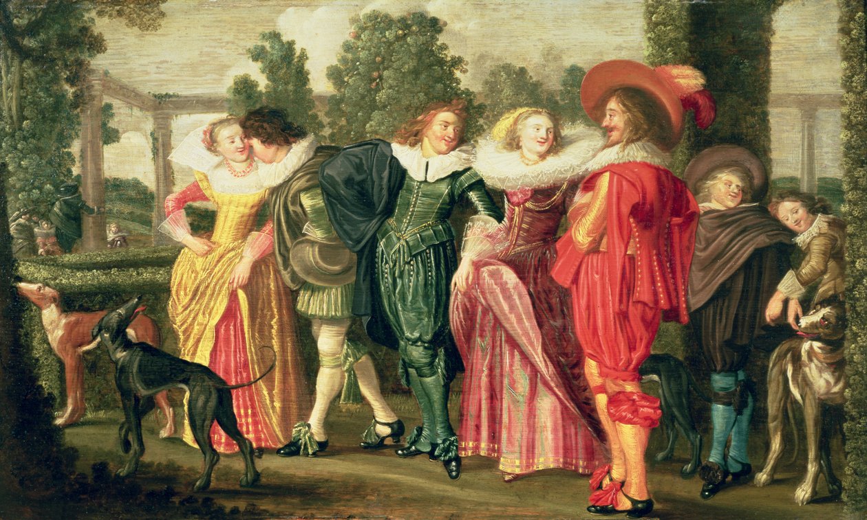 En promenade i haven, ca. 1623 af Dirck Hals