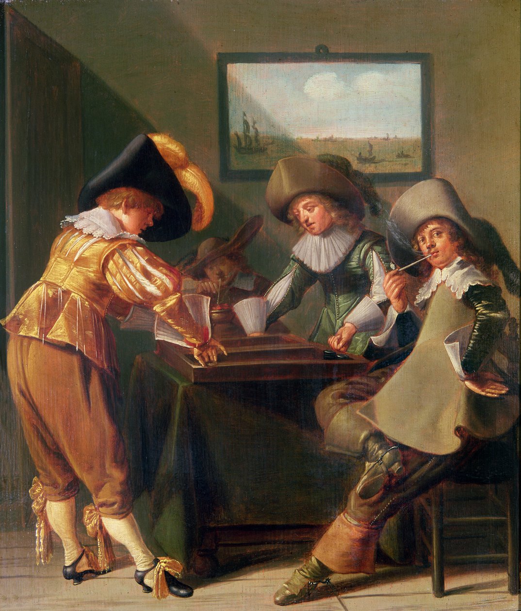 Backgammon-spillere, 1600-tallet af Dirck Hals