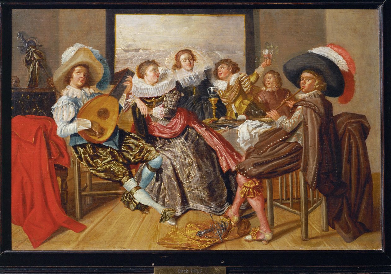 Reunion galante - homoseksuelt selskab ... af Dirck Hals
