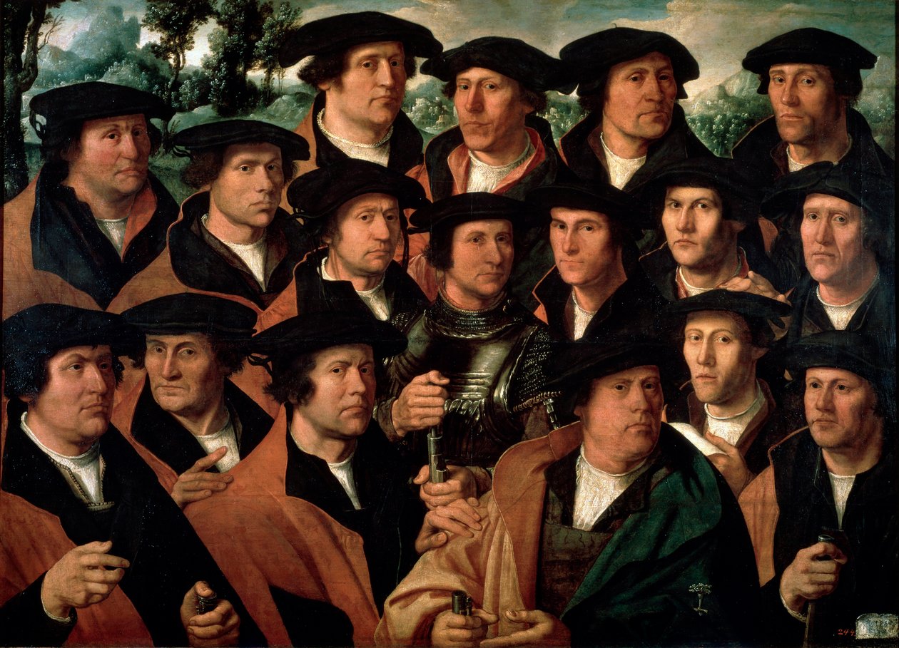 Gruppeportræt af Amsterdam Shooting Corporation, 1532. af Dirck Jacobsz