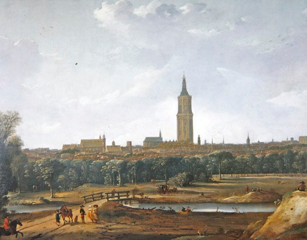 Udsigt over Haag (olie på lærred) af Dirck Verhaert