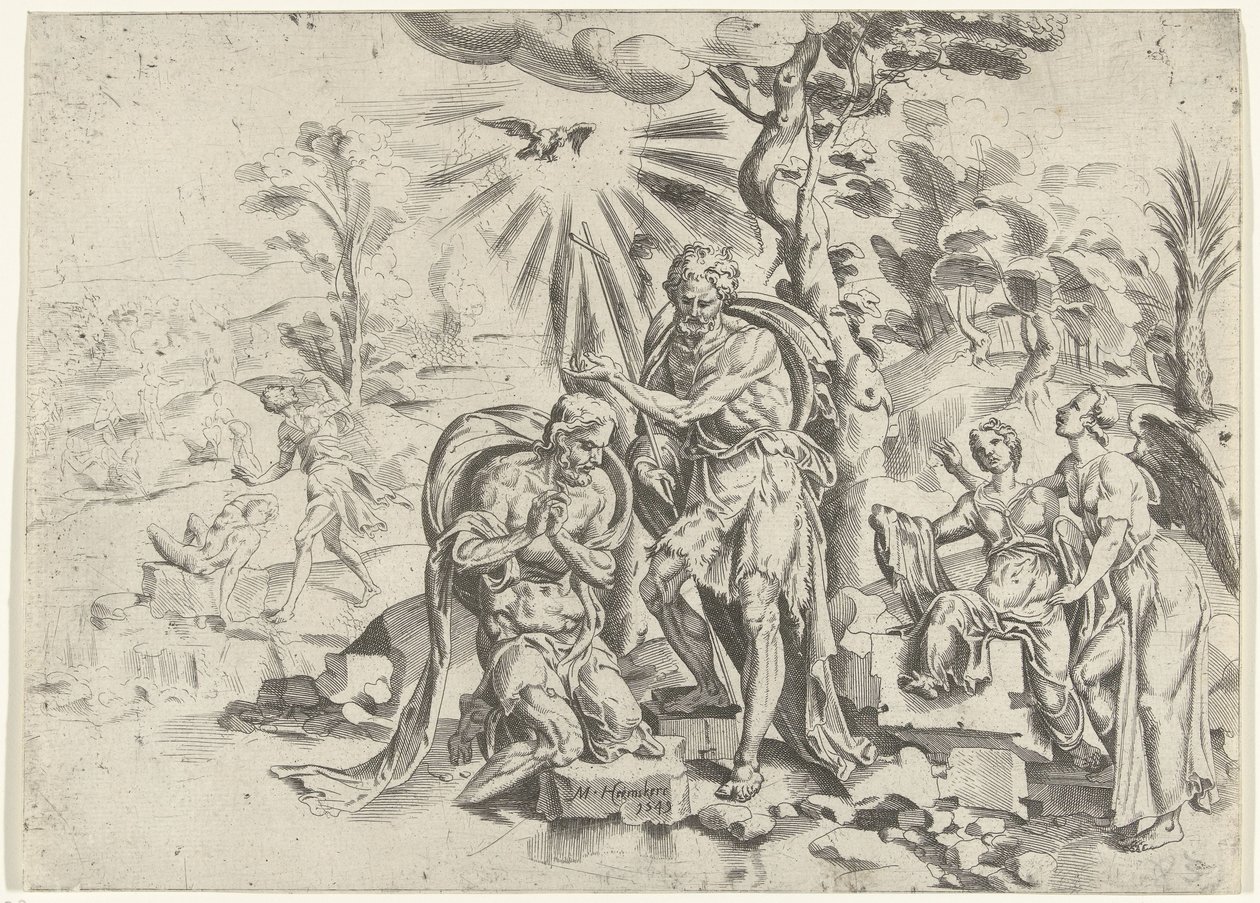 Kristi dåb af Dirck Volckertsz. Coornhert (attributed to)