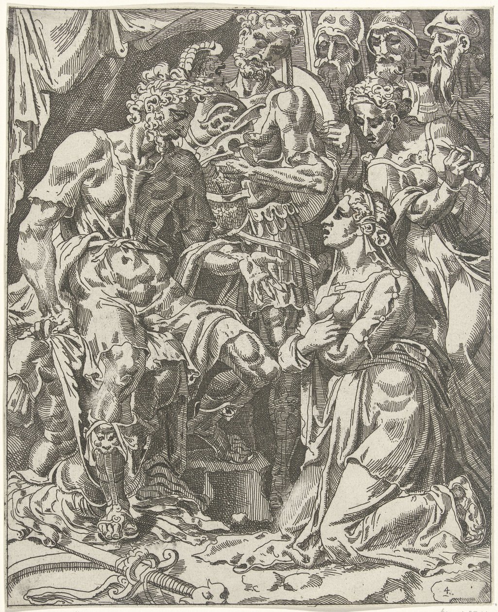 Judith voor Holofernes Judith i Holofernes (serietitel) af Dirck Volckertsz. Coornhert (attributed to)