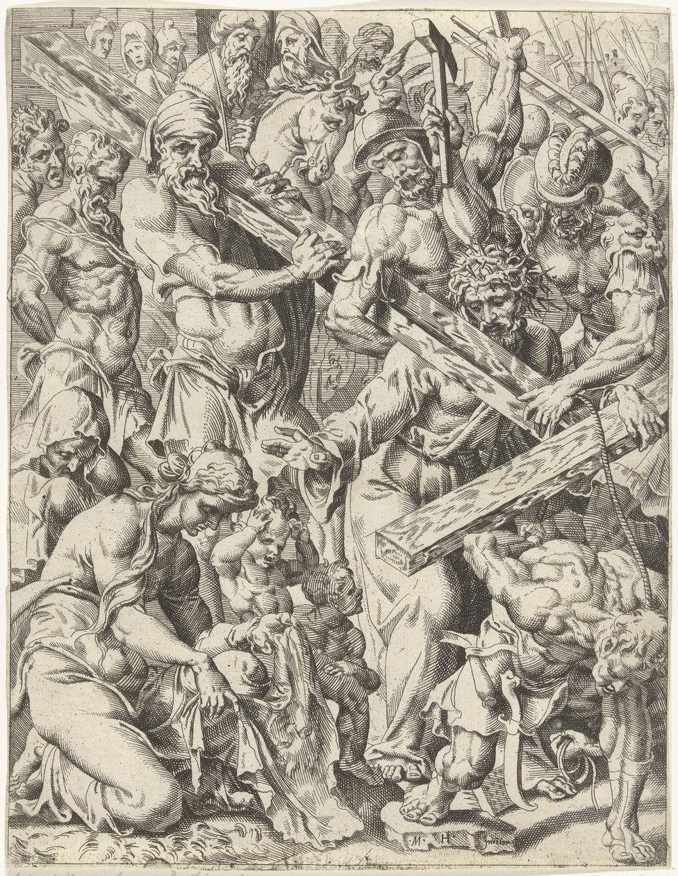 At bære korset Menneskehedens fald og forløsning gennem Kristi liv og lidenskab (serietitel) af Dirck Volckertsz. Coornhert (attributed to)