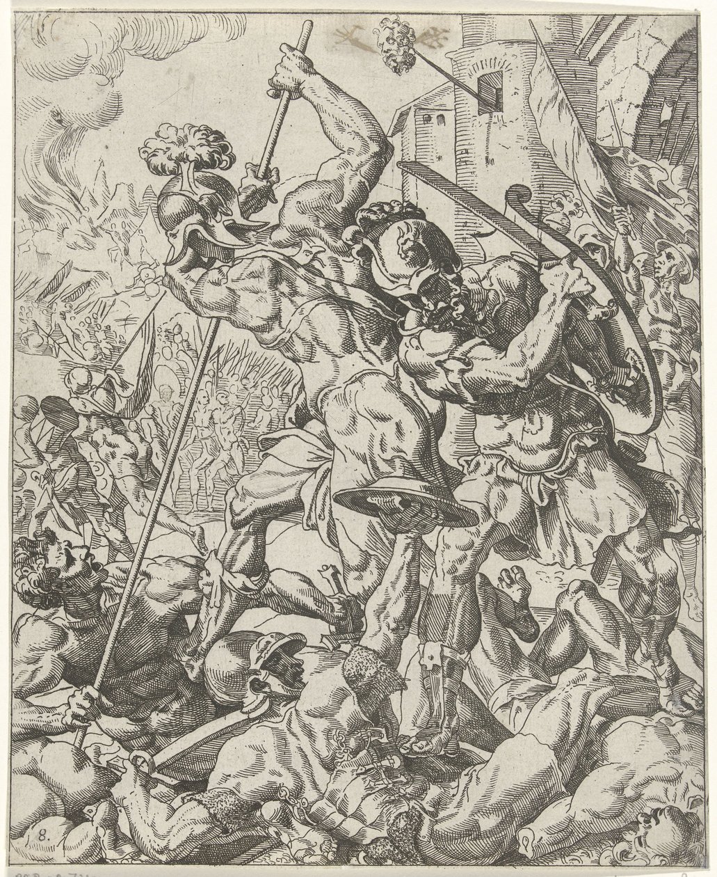 Den assyriske hærs flugt Judit og Holofernes (serietitel) af Dirck Volckertsz. Coornhert (attributed to)