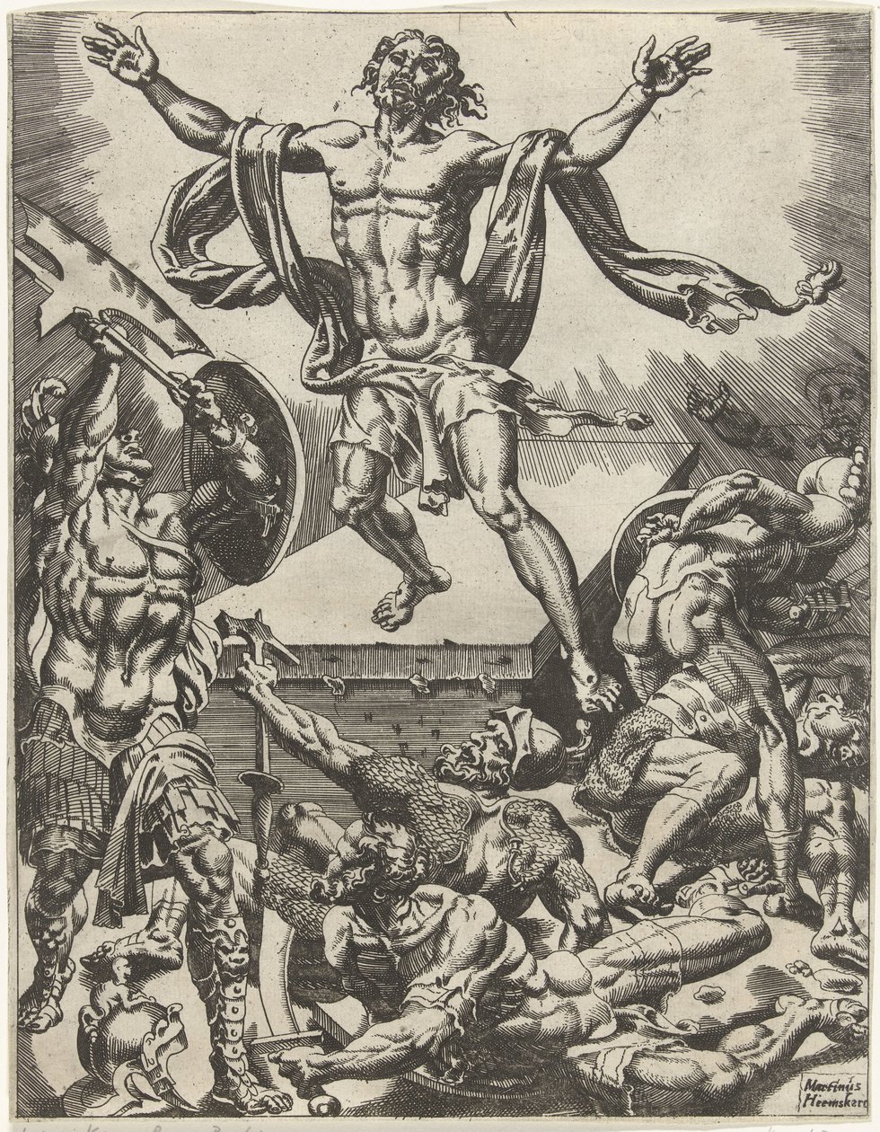 Kristi opstandelse Menneskehedens fald og forløsning gennem Kristi liv og lidenskab (serietitel) af Dirck Volckertsz. Coornhert (attributed to)