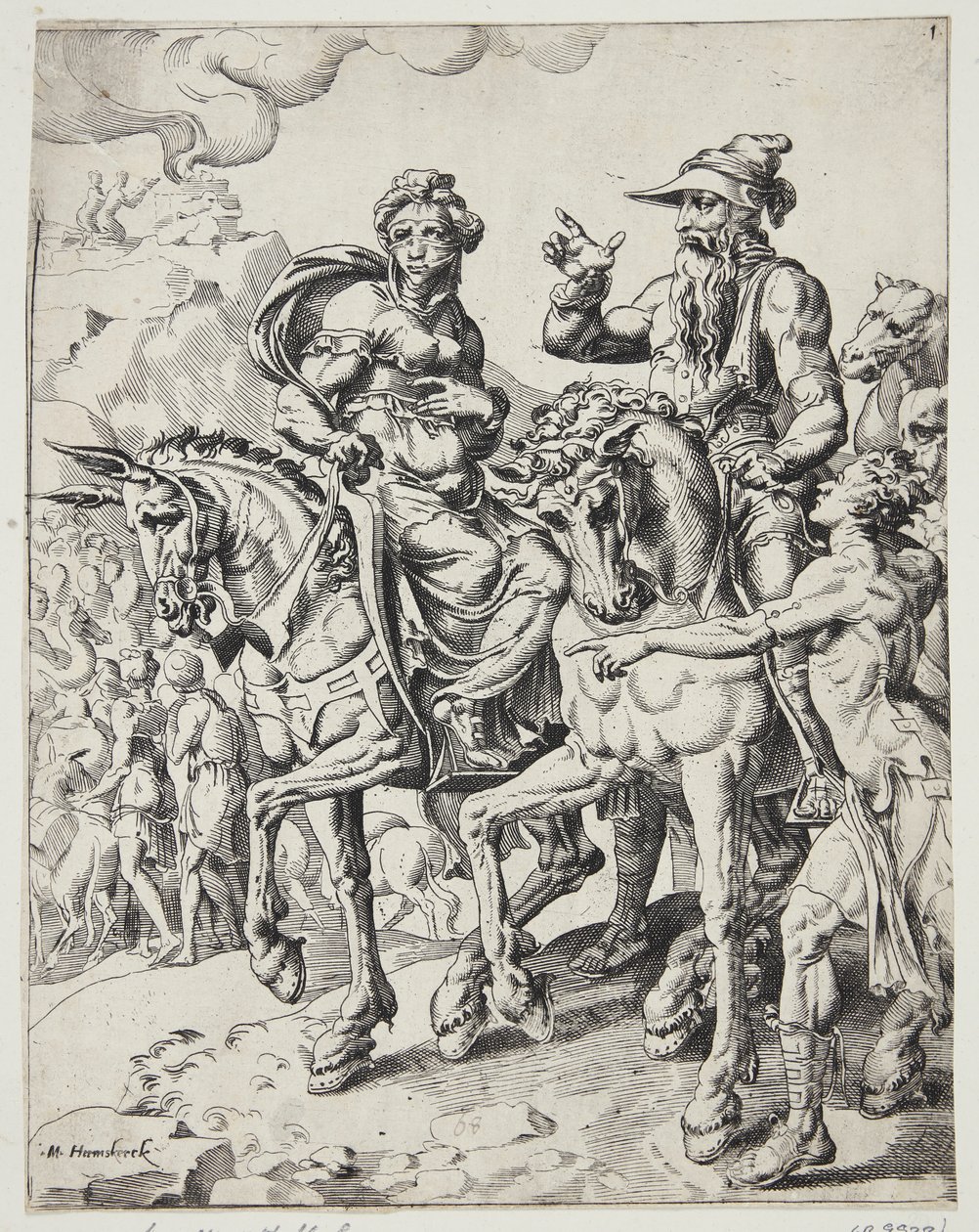 Abraham og Sara på vej ind i Egypten af Dirck Volckertsz. Coornhert