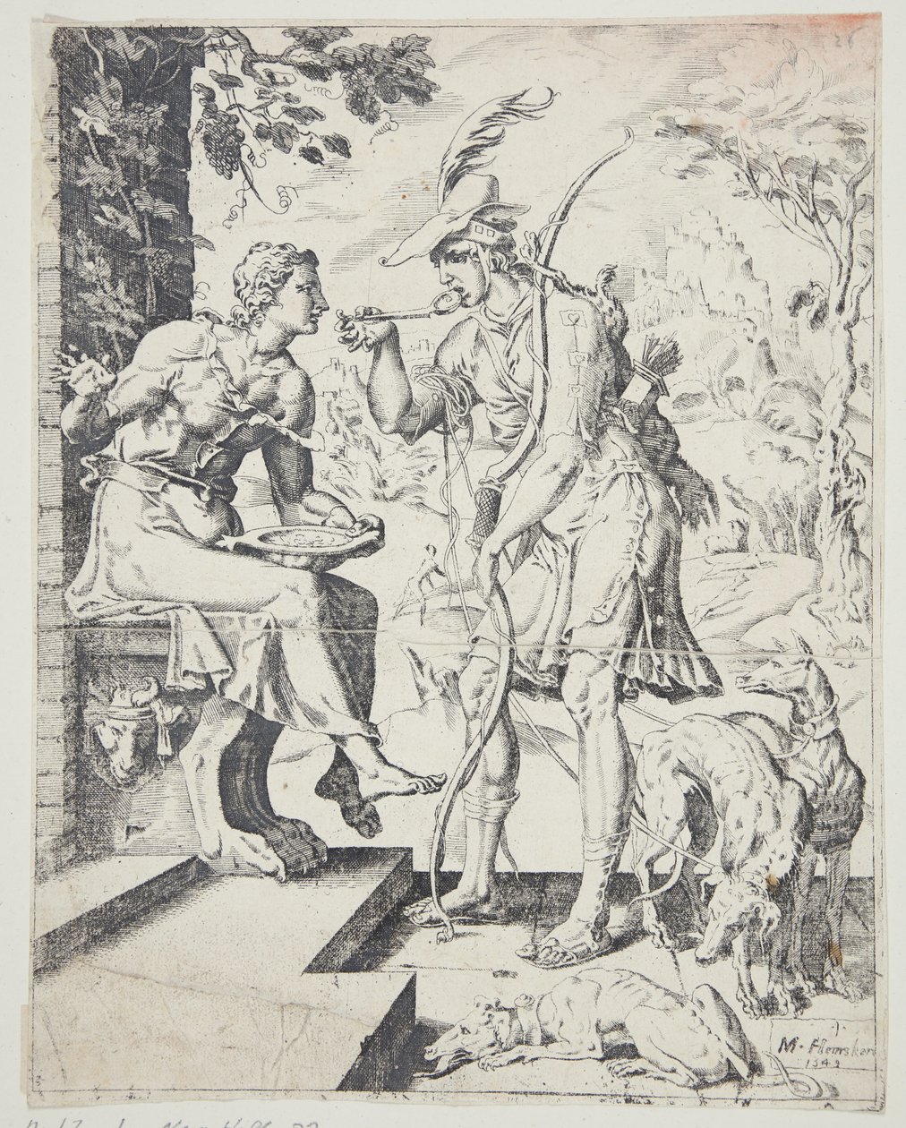 Esau sælger sin førstefødselsret til Jakob for en pot linser af Dirck Volckertsz. Coornhert