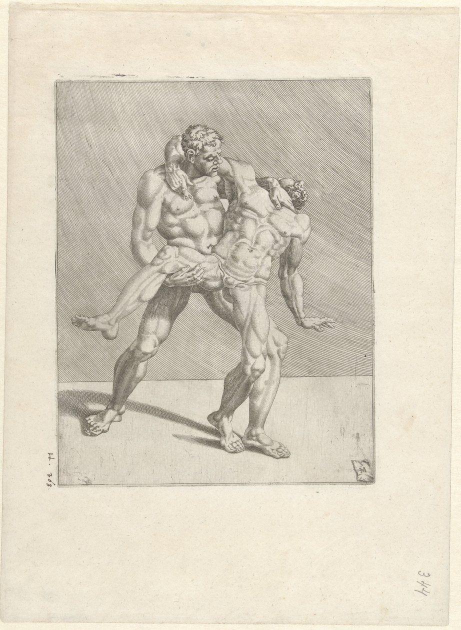 To brydere Wrestlers (serietitel) af Dirck Volckertsz. Coornhert