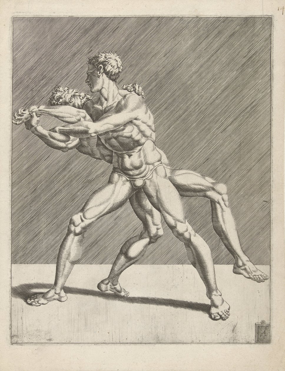 To brydere Wrestlers (serietitel) af Dirck Volckertsz. Coornhert