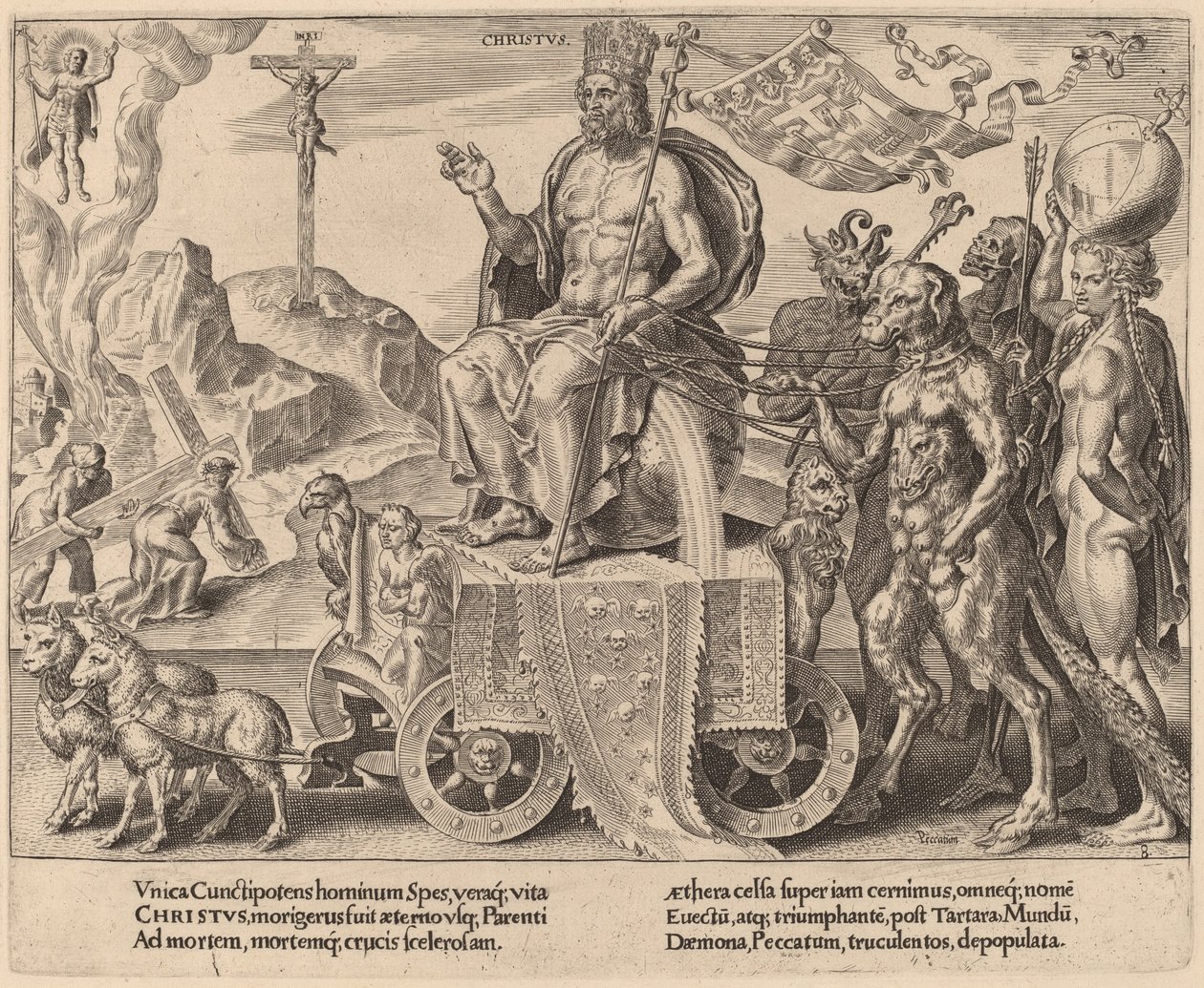 Kristi triumf af Dirck Volckertz Coornhert after Maerten van Heemskerck