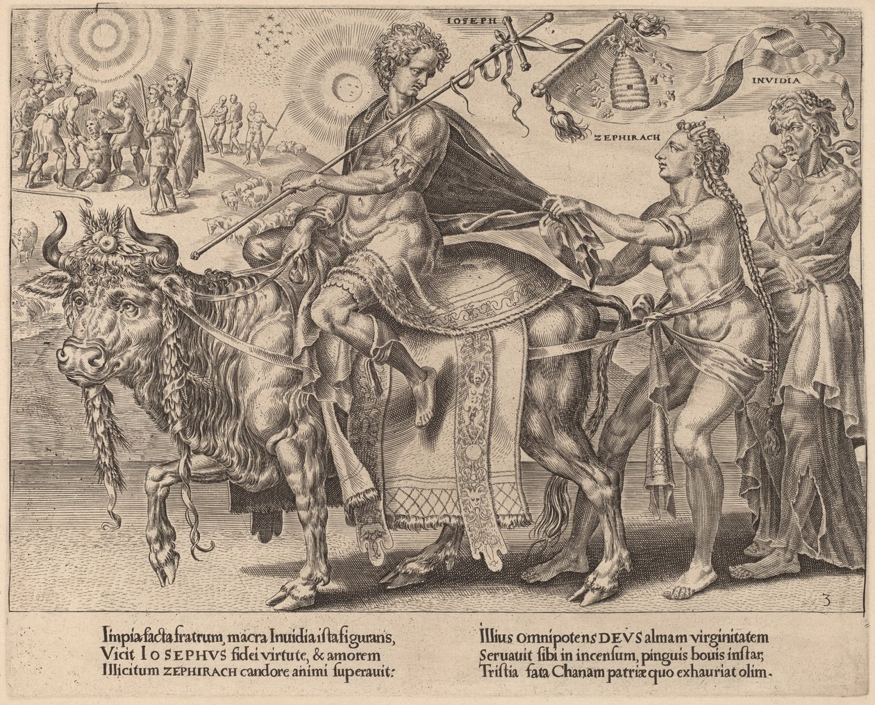 Josefs triumf af Dirck Volckertz Coornhert after Maerten van Heemskerck