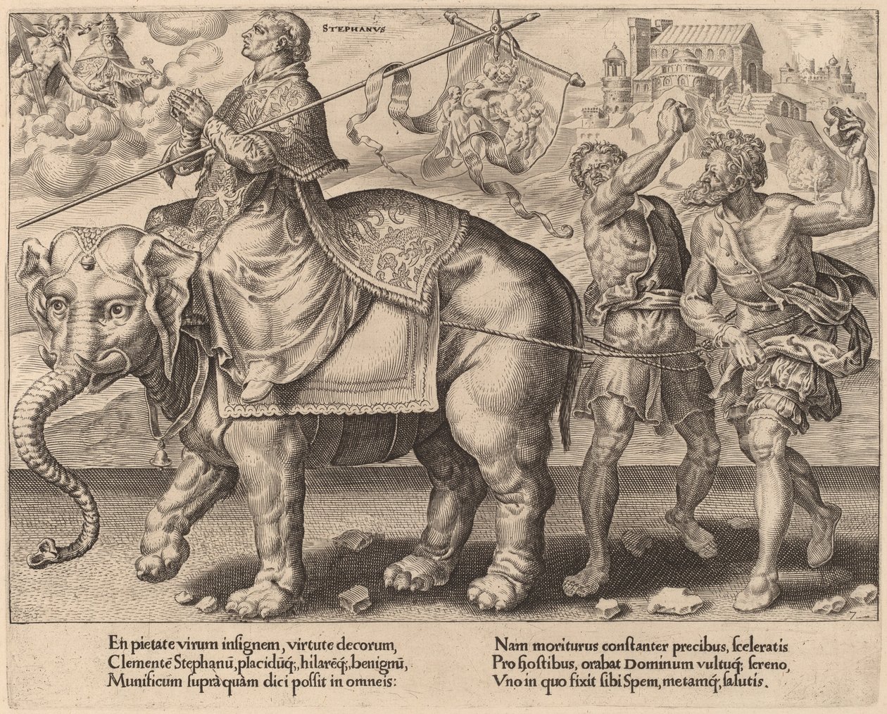 Sankt Stefans triumf af Dirck Volckertz Coornhert after Maerten van Heemskerck