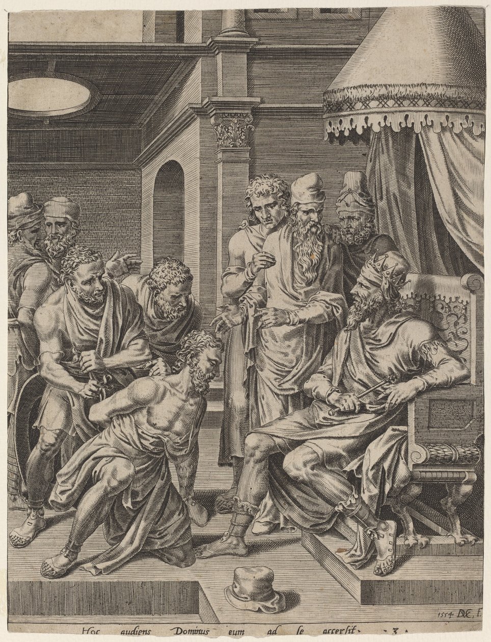 Den ubarmhjertige Tjener bragt for Kongen af Dirck Volckertz Coornhert, after Maerten van Heemskerck