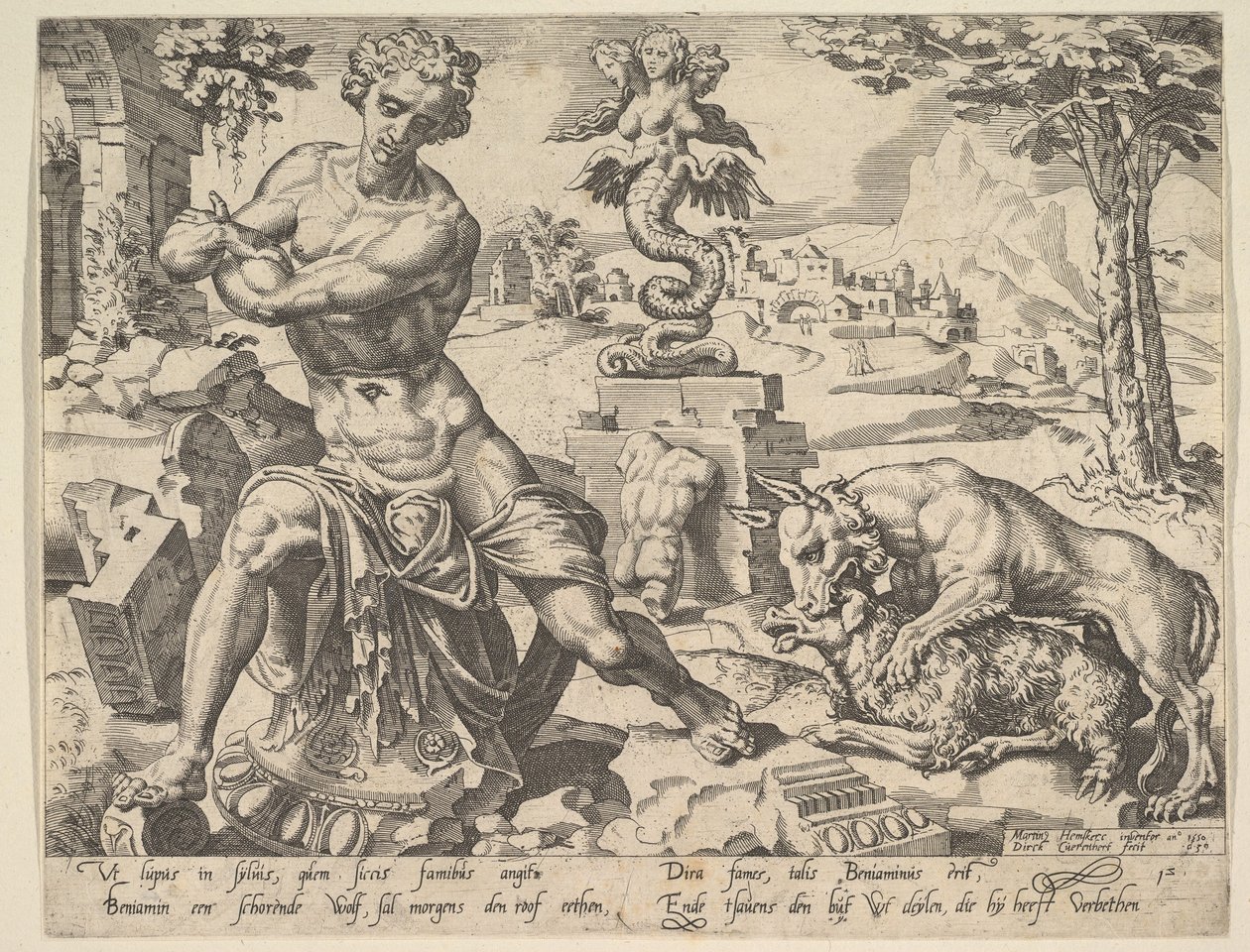 Benjamin, fra serien De tolv patriarker, 1550. af Dirck Volkertsen Coornhert