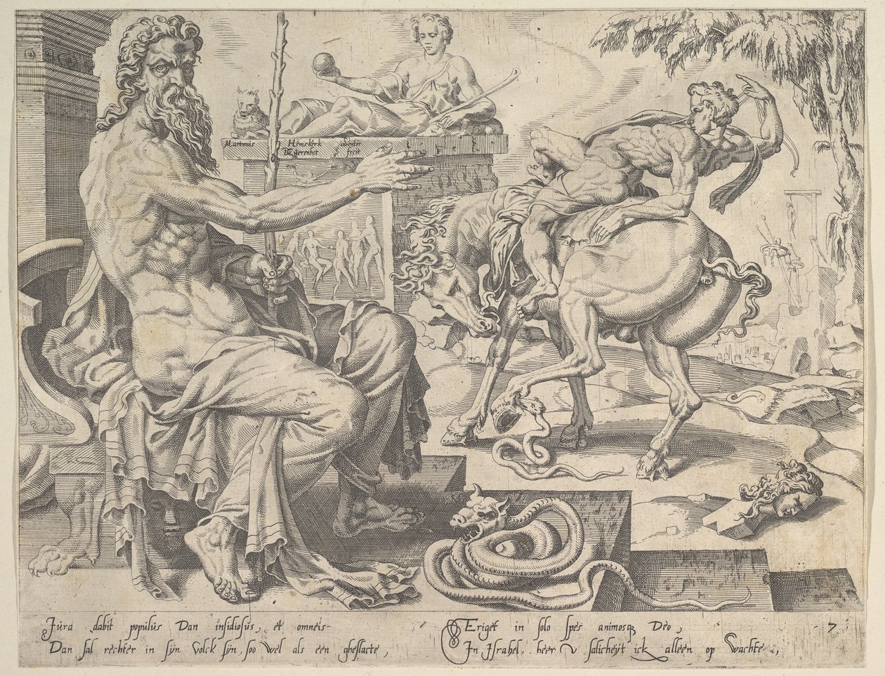 Dan, fra serien De tolv patriarker, 1550. af Dirck Volkertsen Coornhert