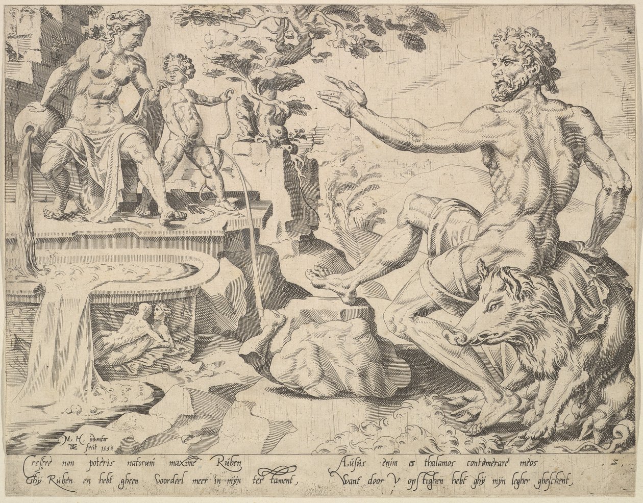 Ruben [1. Mosebog 49:3-4], fra serien De tolv patriarker, 1550. af Dirck Volkertsen Coornhert