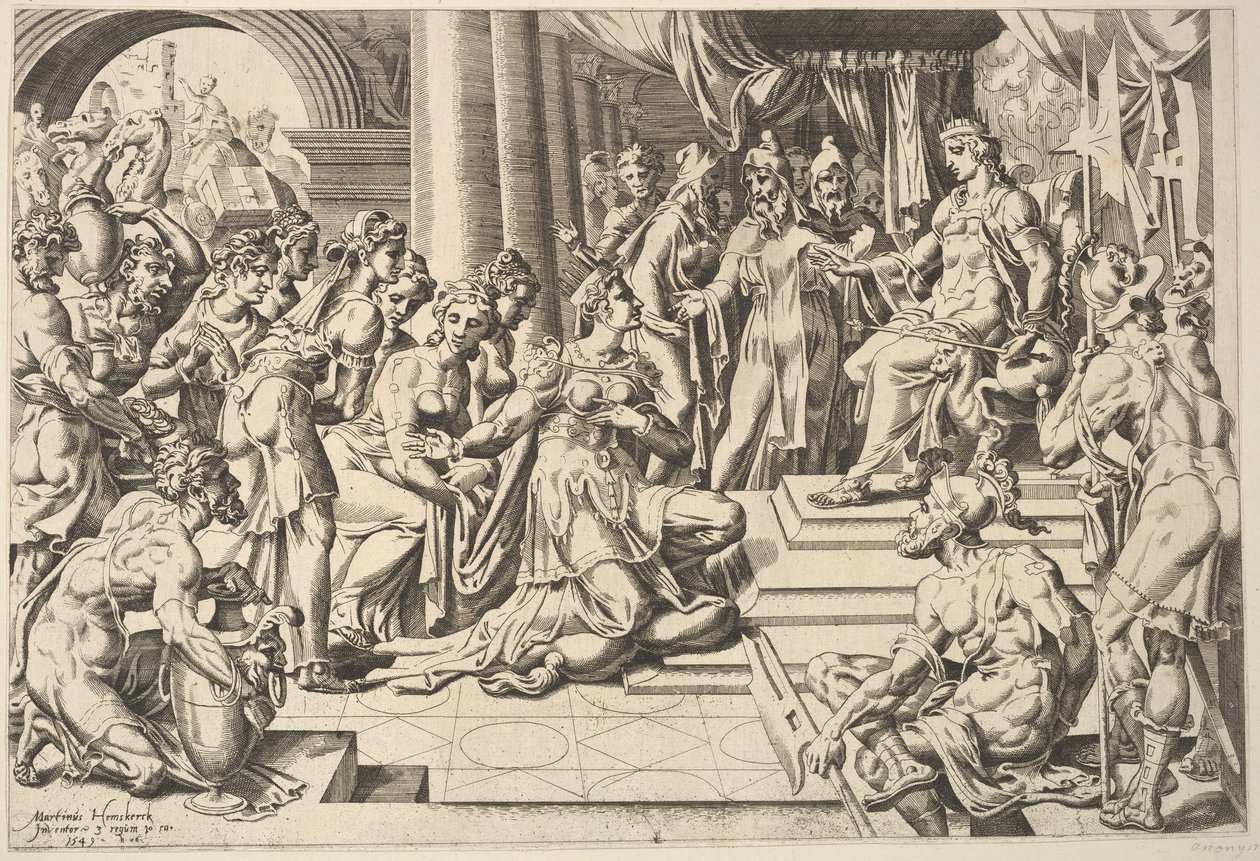 Salomon og dronningen af Saba, 1549. af Dirck Volkertsen Coornhert