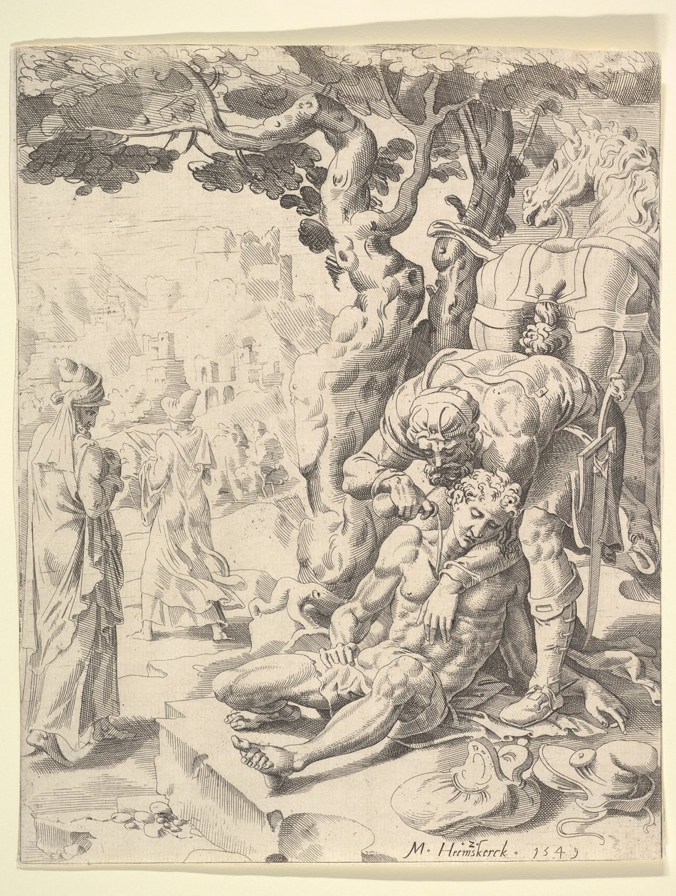 The Parable of the Good Samaritan, 1549. dani af Dirck Volkertsen Coornhert
