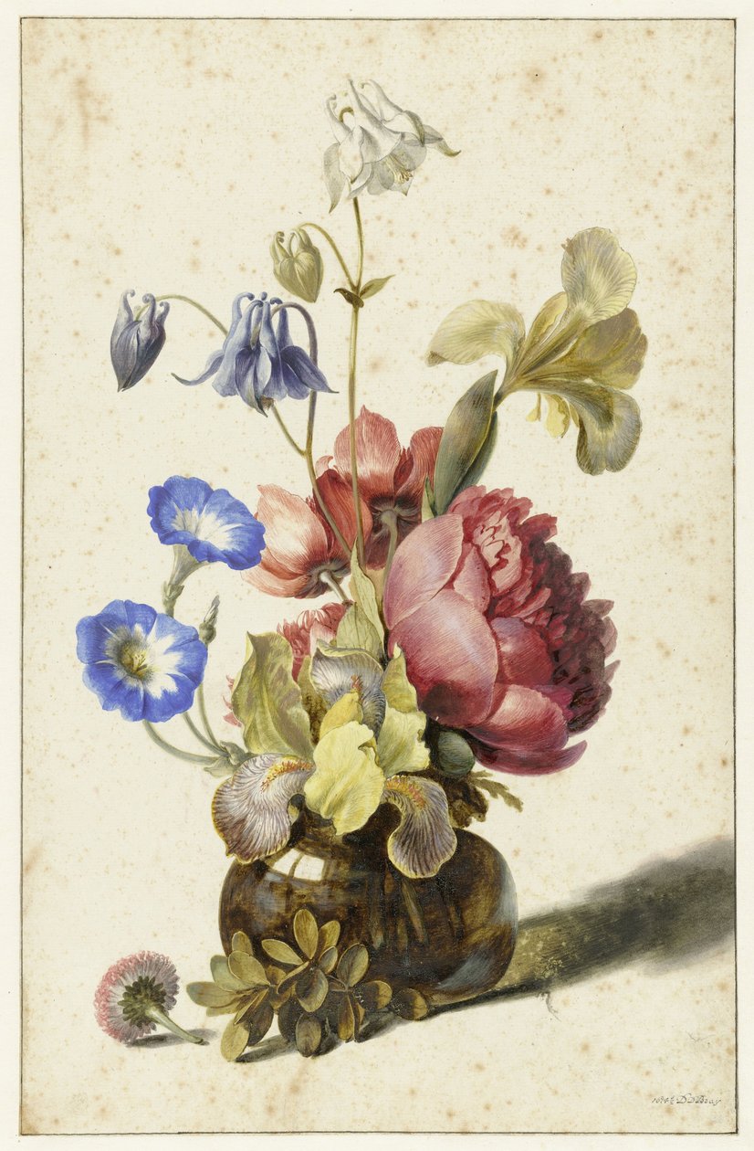 Blomster i en flaske Blomster i en glasvase af Dirck de Bray