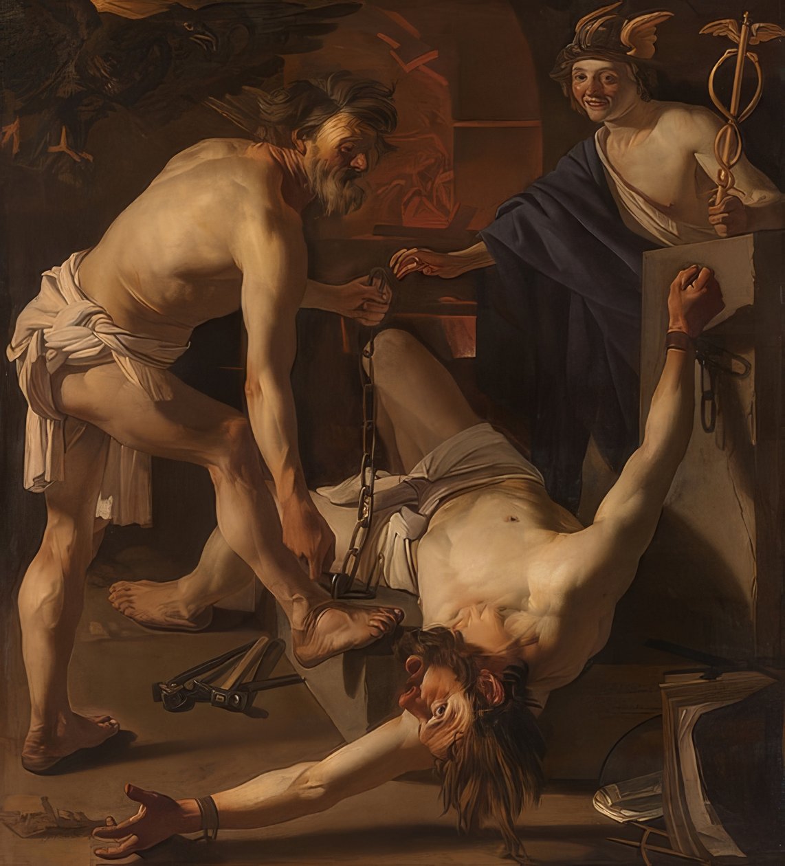 Prometheus lænket af Vulcan. 1623 af Dirck van Baburen