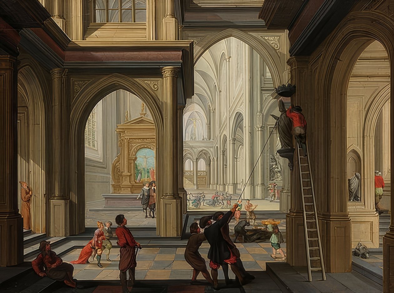 Ikonoklasme i en kirke. 1630 af Dirck van Delen