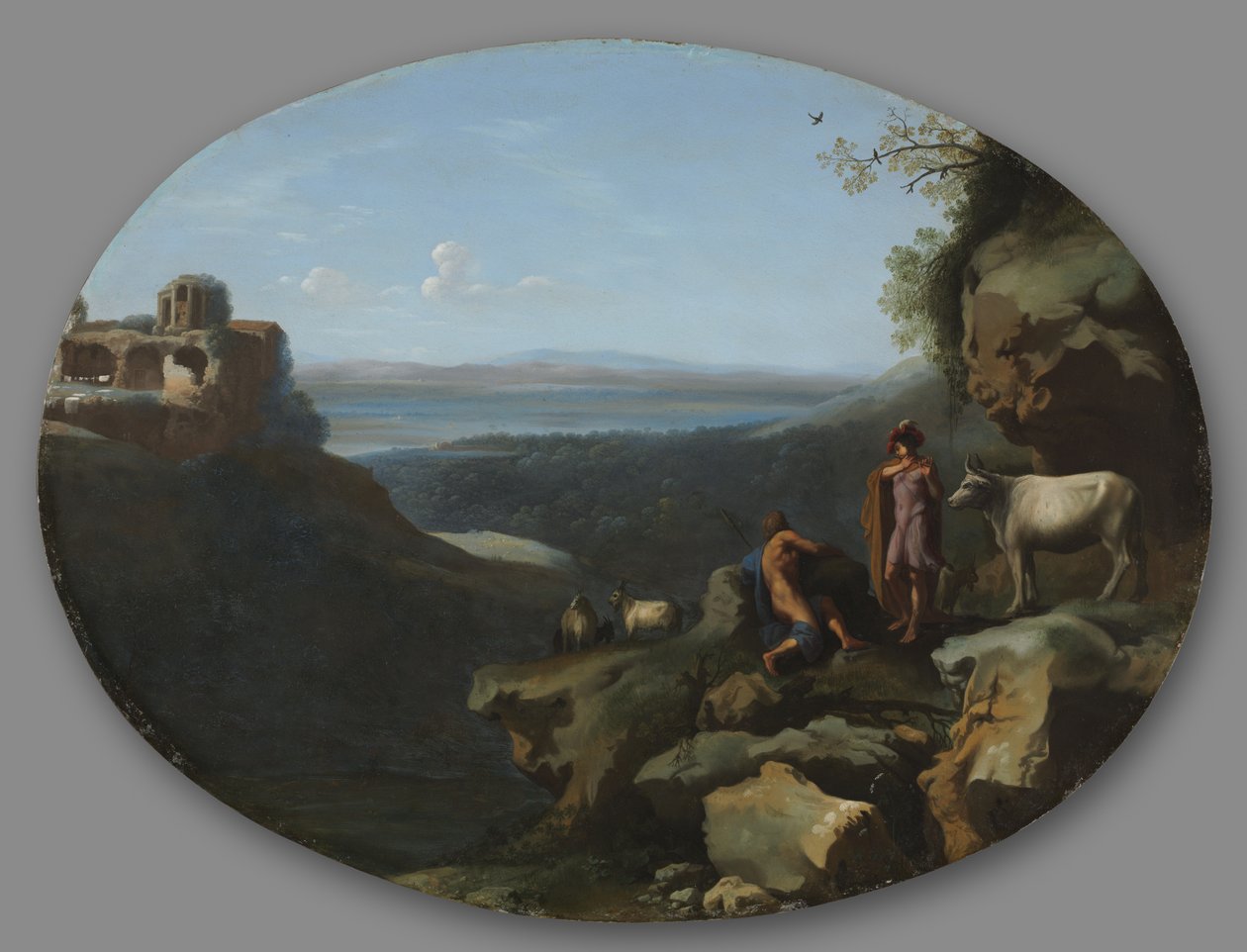 Merkur og Argus i et landskab, ca. 1635. af Dirck van der Lisse