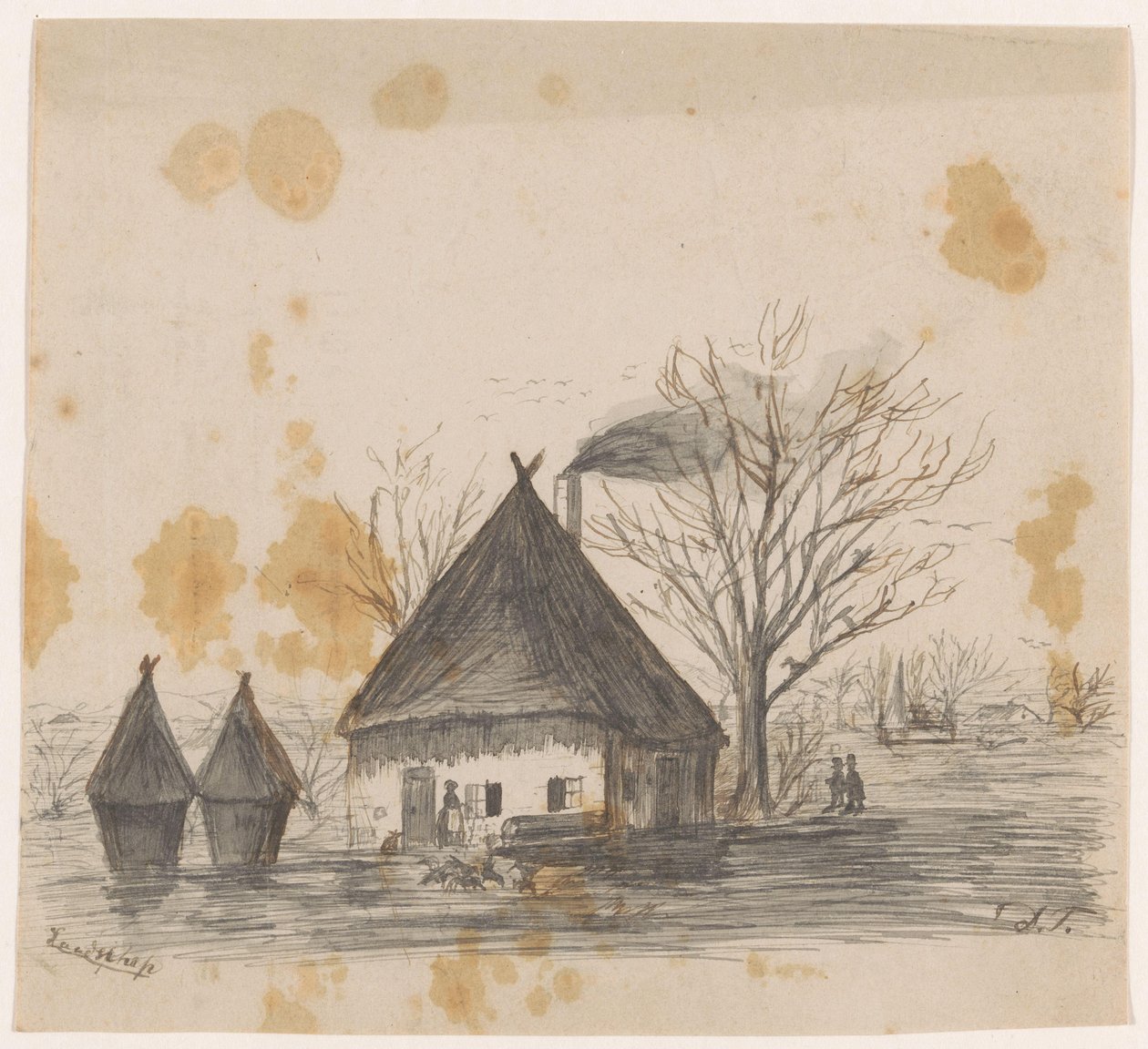 Landskab (titel på objekt) af Dirk Arnoldus Tavenraat (signed by artist)