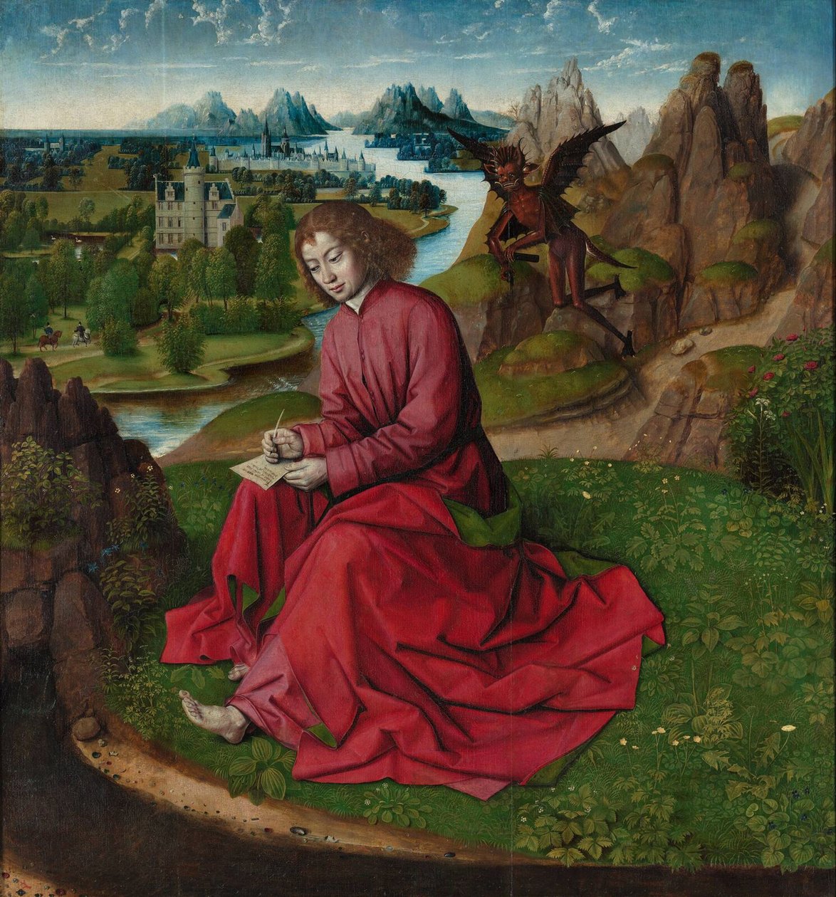 Sankt Johannes evangelisten på Patmos, ca 1465 af Dirk Bouts