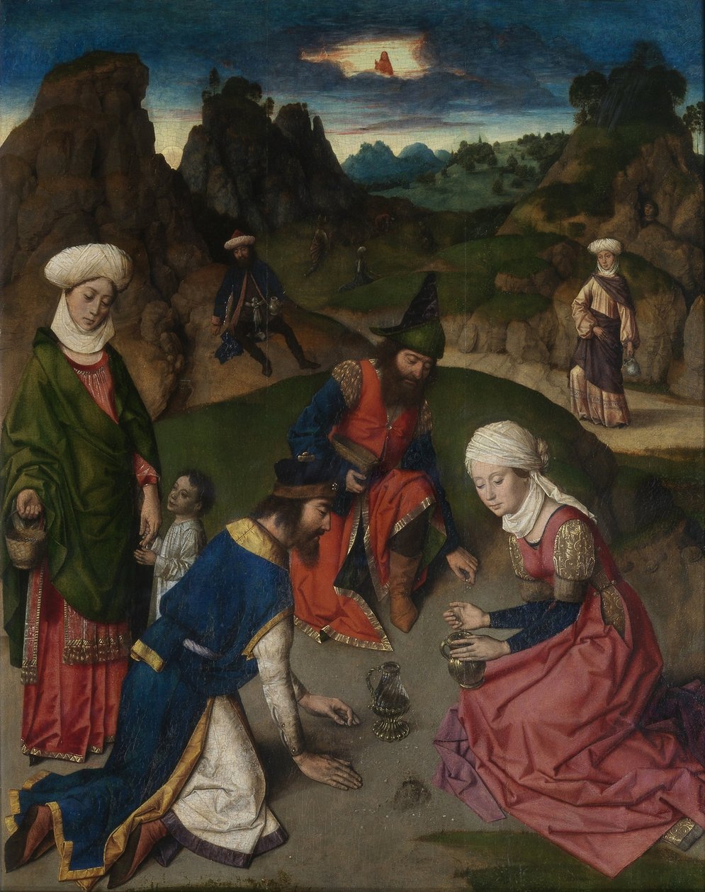 The Last Supper altertavle: The Gathering of Manna højre fløj, 1464-1468 af Dirk Bouts