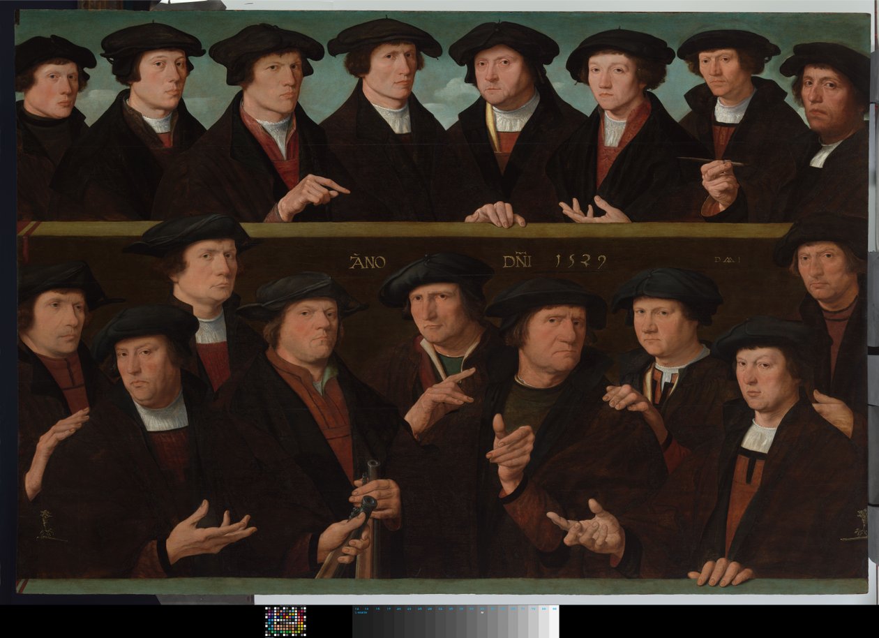 En gruppe vagter af Dirk Jacobsz