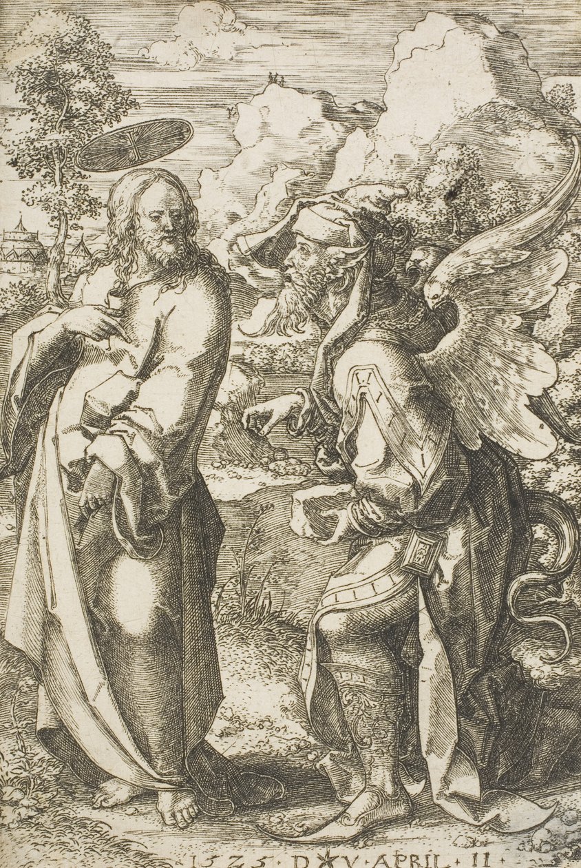 Kristus fristet af Djævelen, 1525 af Dirk Jacobsz Vellert