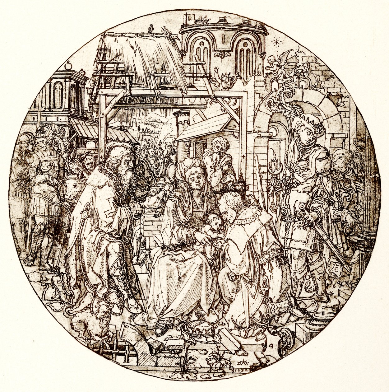 Magi tilbeder barnet Jesus af Dirk Jacobsz Vellert