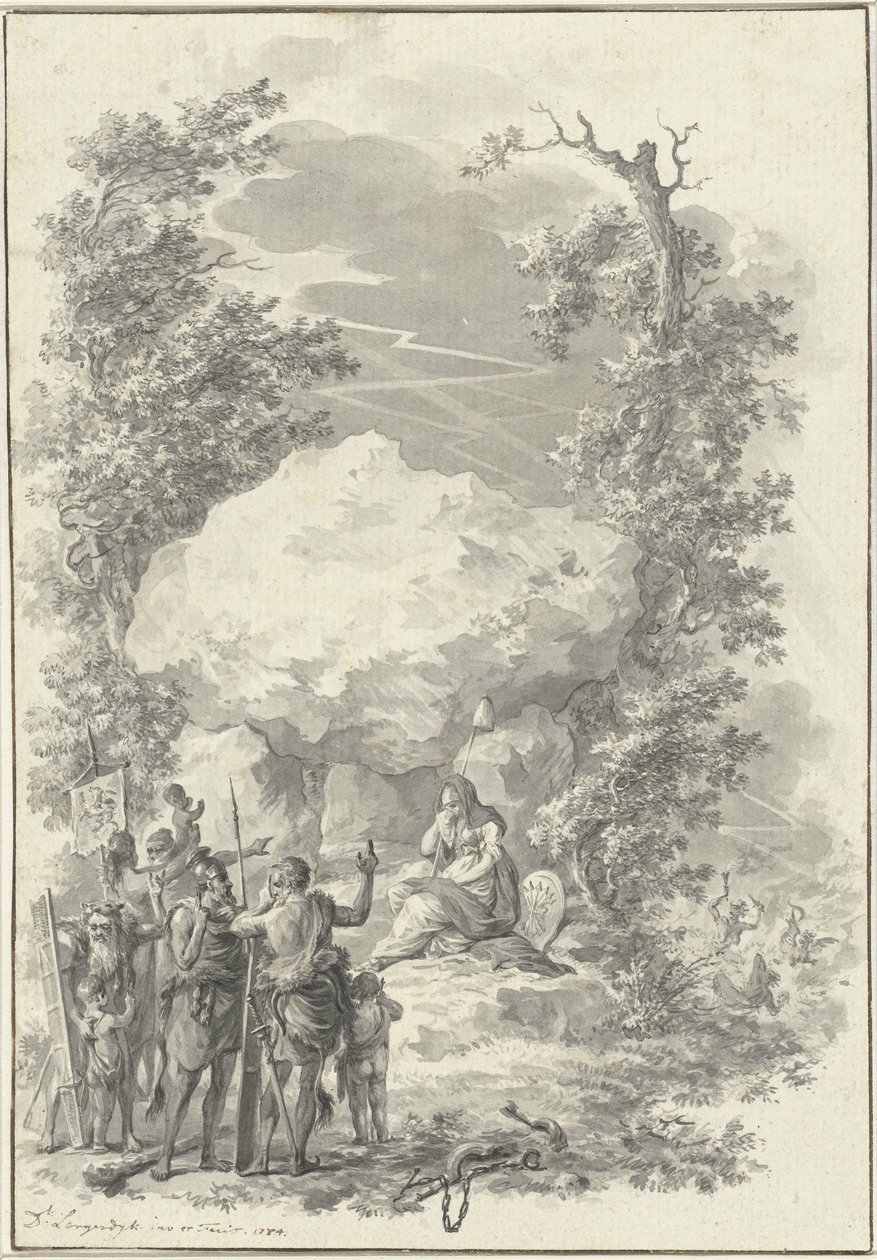 Allegori om Joan Derk van der Capellens død tot den Pol, 1784 af Dirk Langendijk (signed by artist)