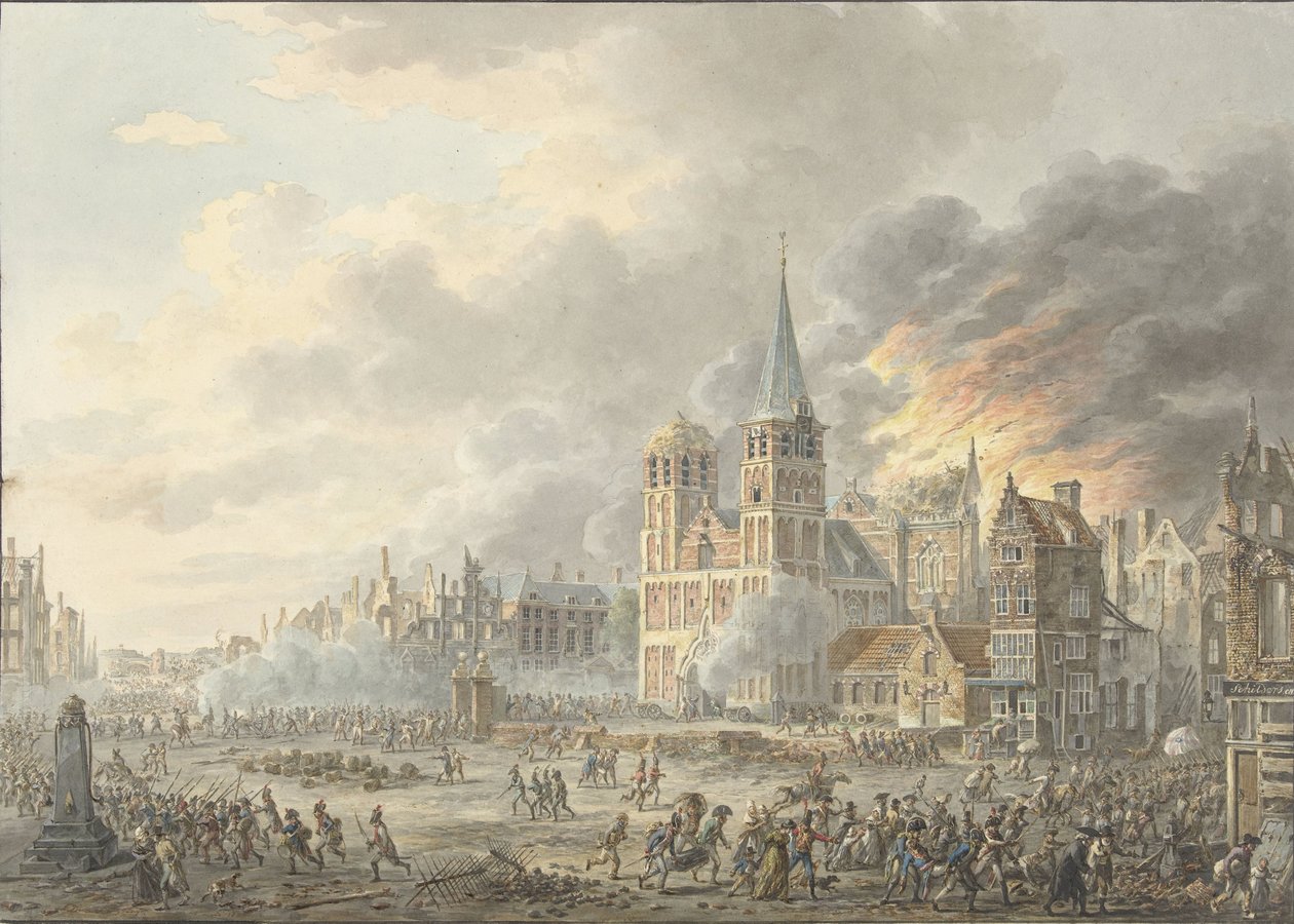 Franske troppers erobring af en by af Dirk Langendijk