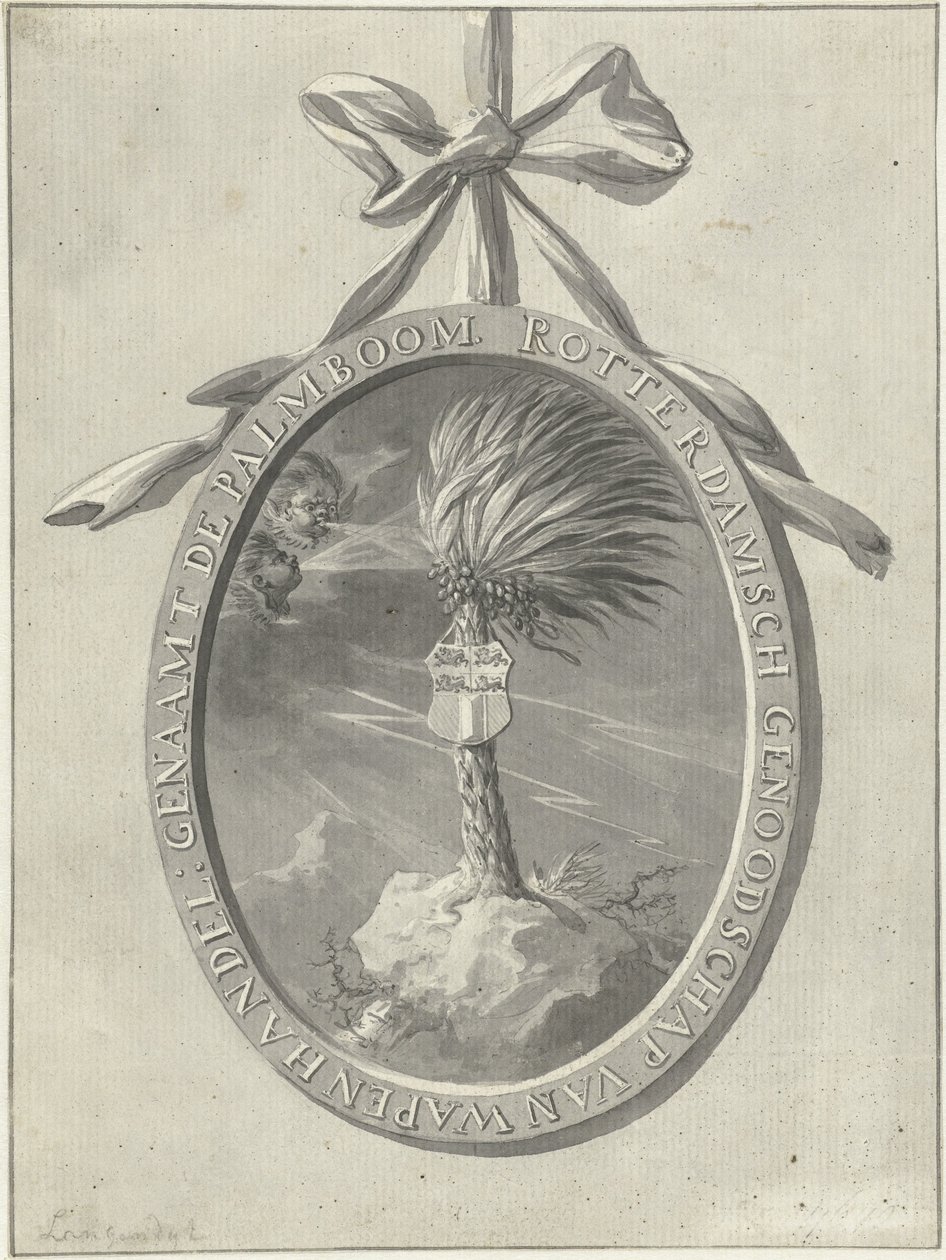 Emblem for Rotterdams motionsforening De Palmboom, 1785. af Dirk Langendijk