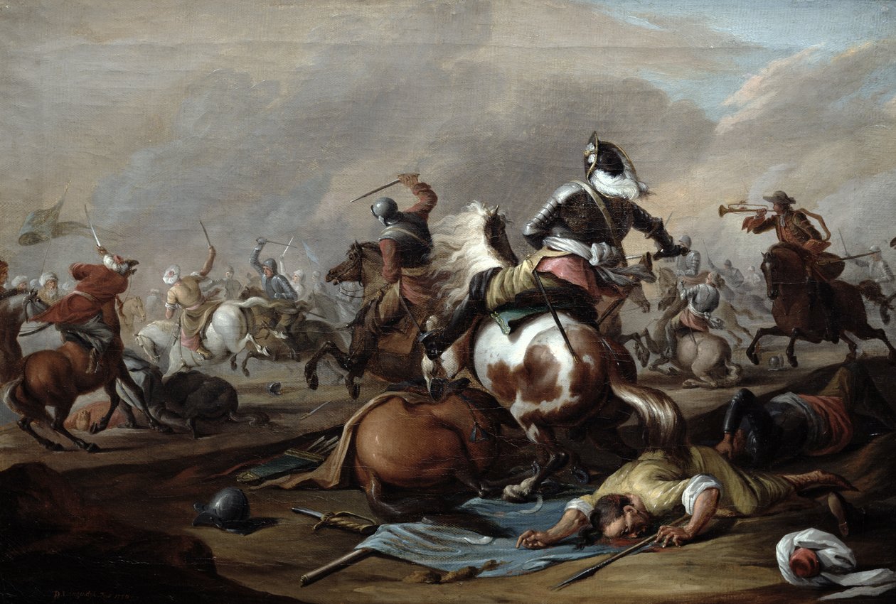 Kavaleriets sammenstød, 1770 af Dirk Langendyk