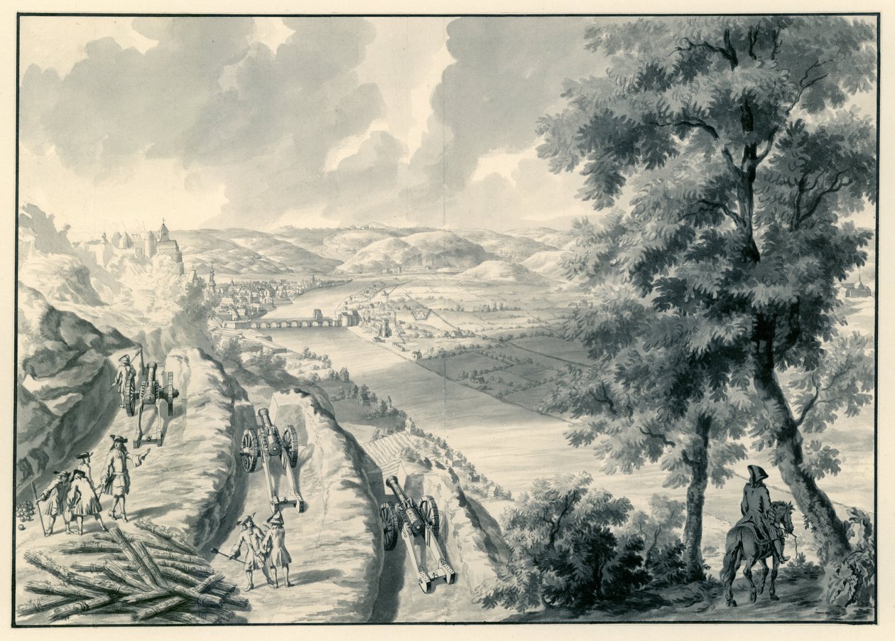 Udsigt over Namur og Maas-floden, set fra sydvest af Dirk Maas (possibly)