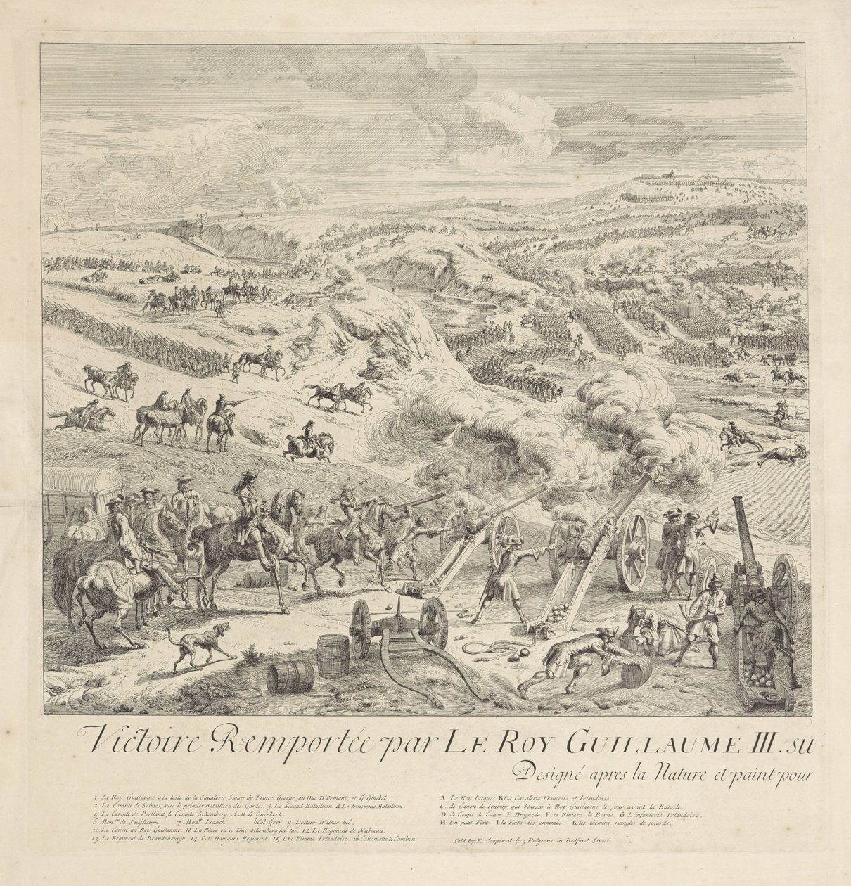 Slaget ved Drogheda på Boyne, 1. juli 1690 (venstre side) af Dirk Maas