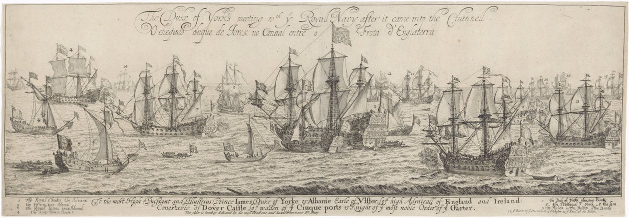 Duke of York hilser Royal Navy i kanalen Hertugen af ​​Yorks møde n th ye Royall Navy, efter at den kom ind i Channell / O cheqado duque de Jorck no Cannal entre o Frota d