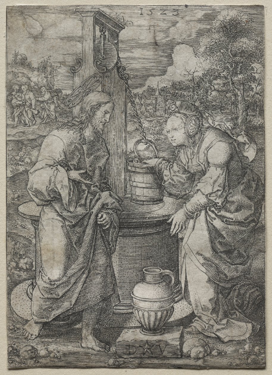 Kristus og kvinden i Samaria, 1523. af Dirk Vellert