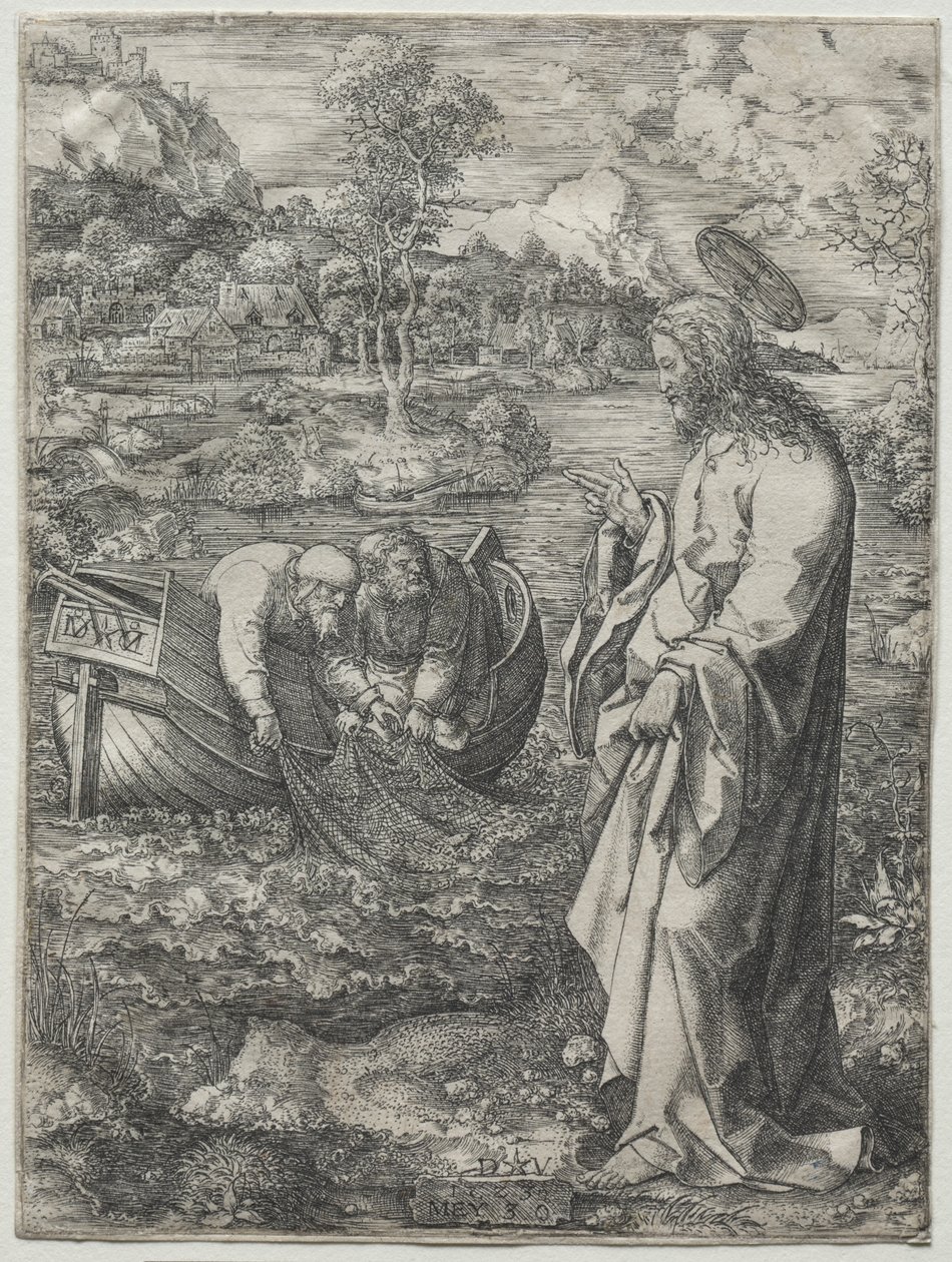 Jesus kalder til Sankt Peter og Sankt Andreas, 1523. af Dirk Vellert