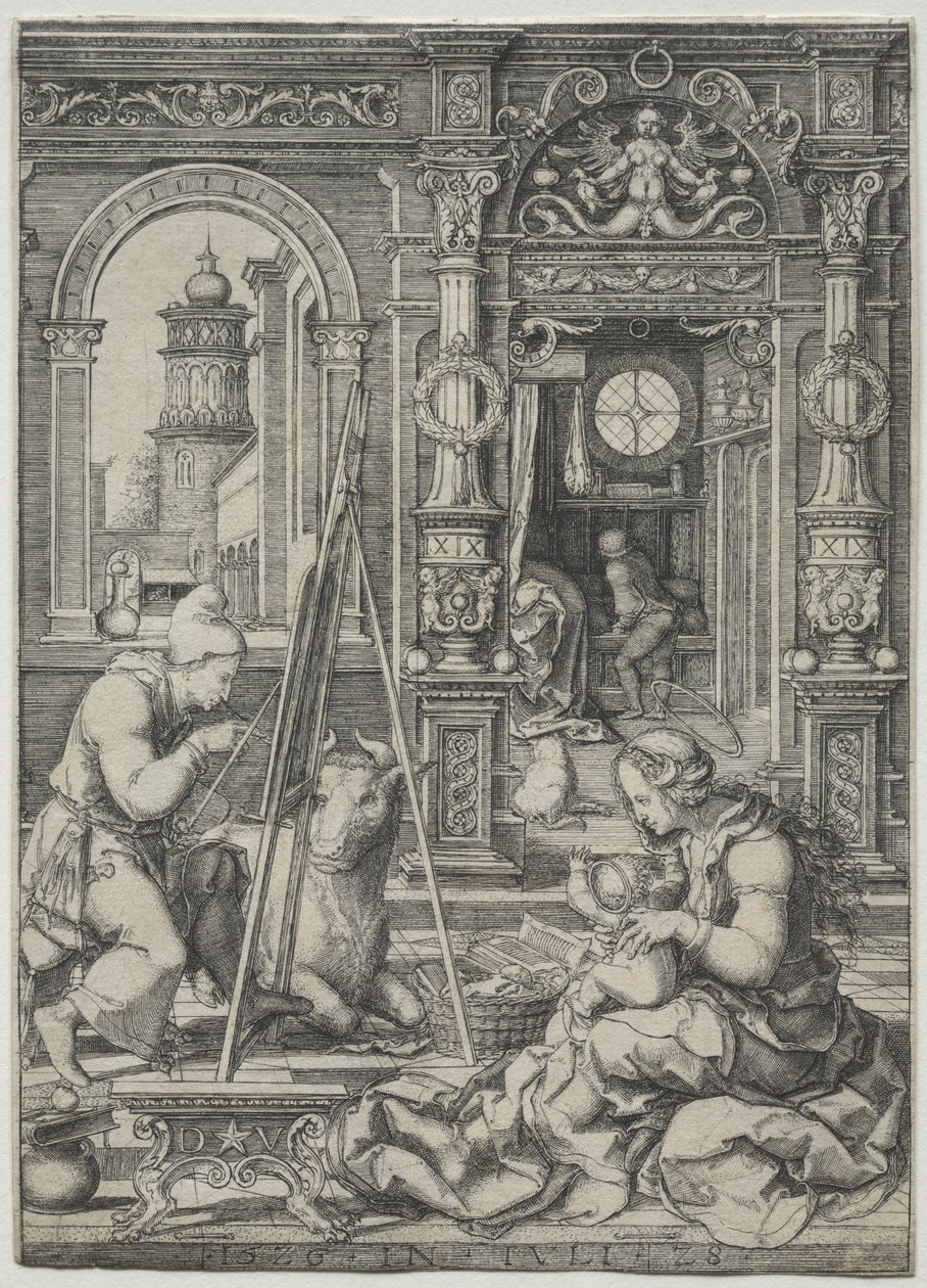St. Luke maler jomfruen, 1526. af Dirk Vellert