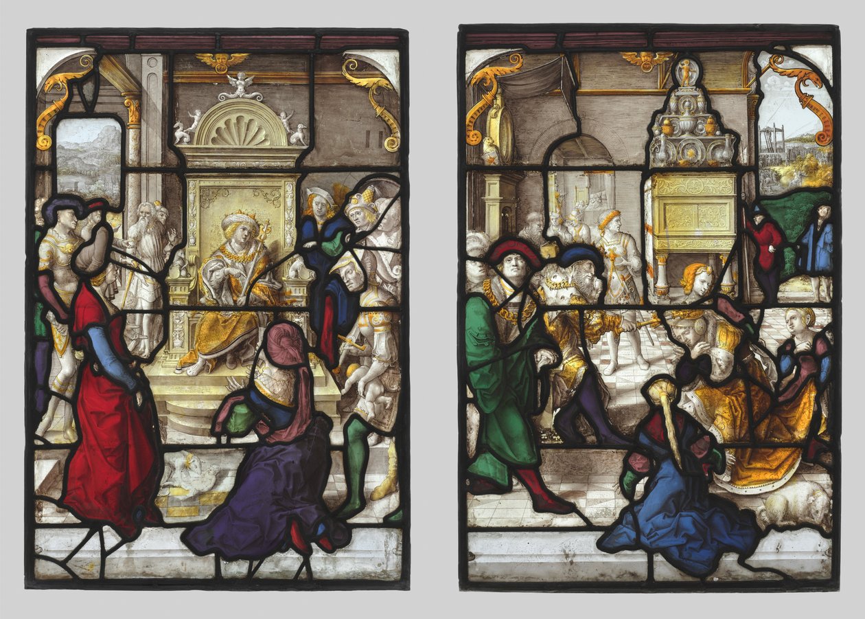 Salomons og Esters dom foran Ahasverus (par) af Dirk Vellert